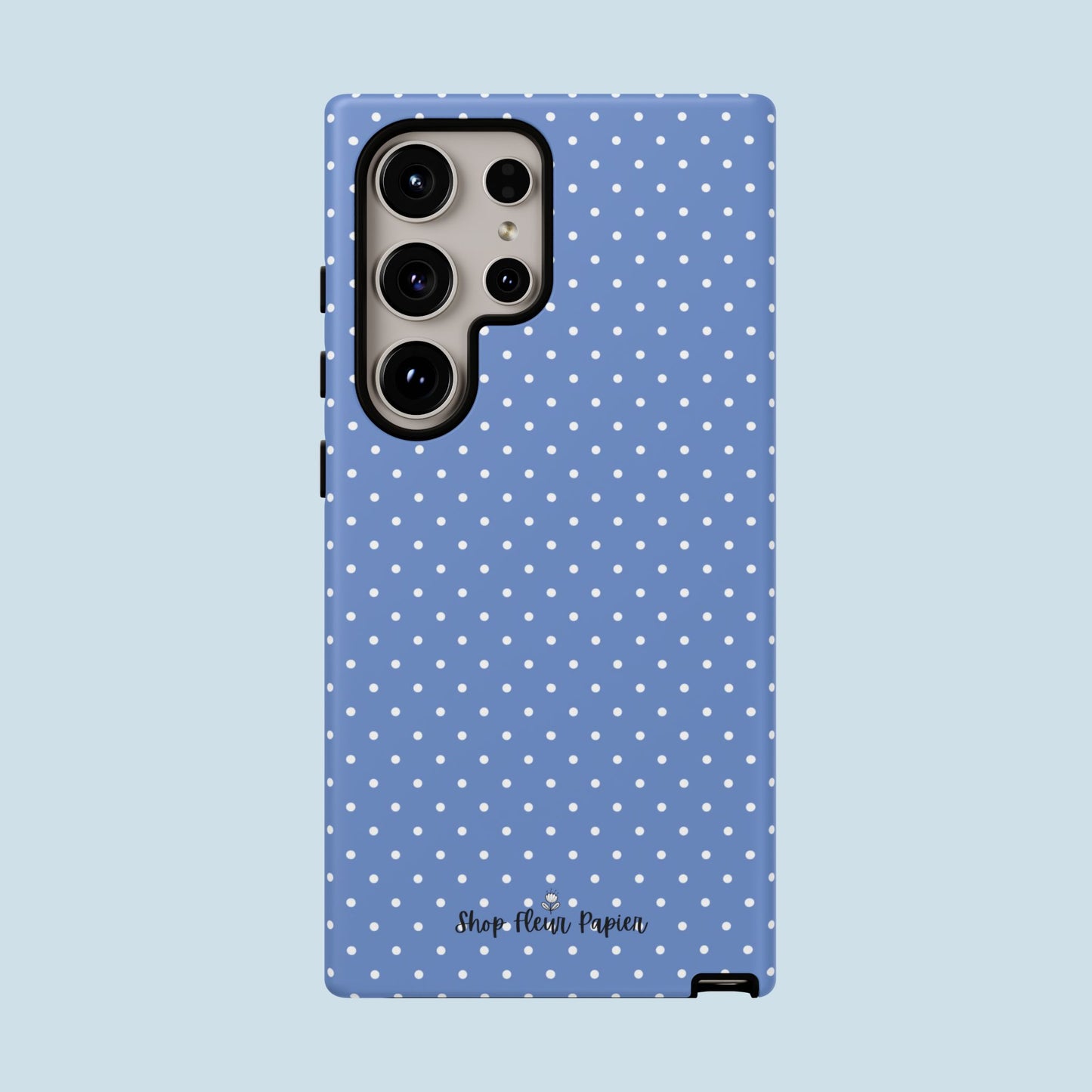 Cute Blue Polka Dot Tough Phone Case