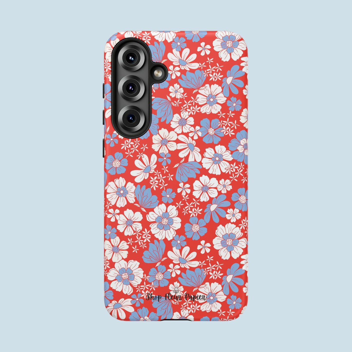Floral Red, White, and Blue 4th of July Tough Phone Case