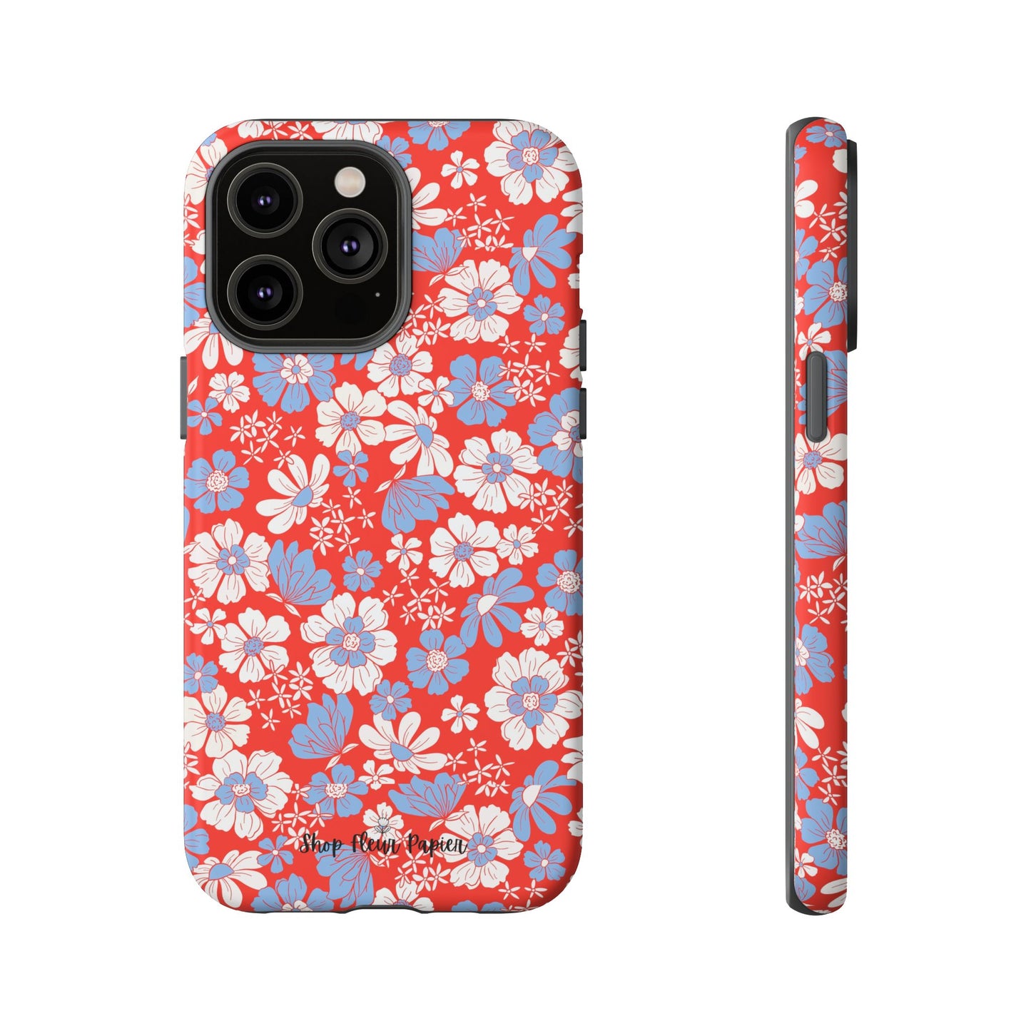 Floral Red, White, and Blue 4th of July Tough Phone Case