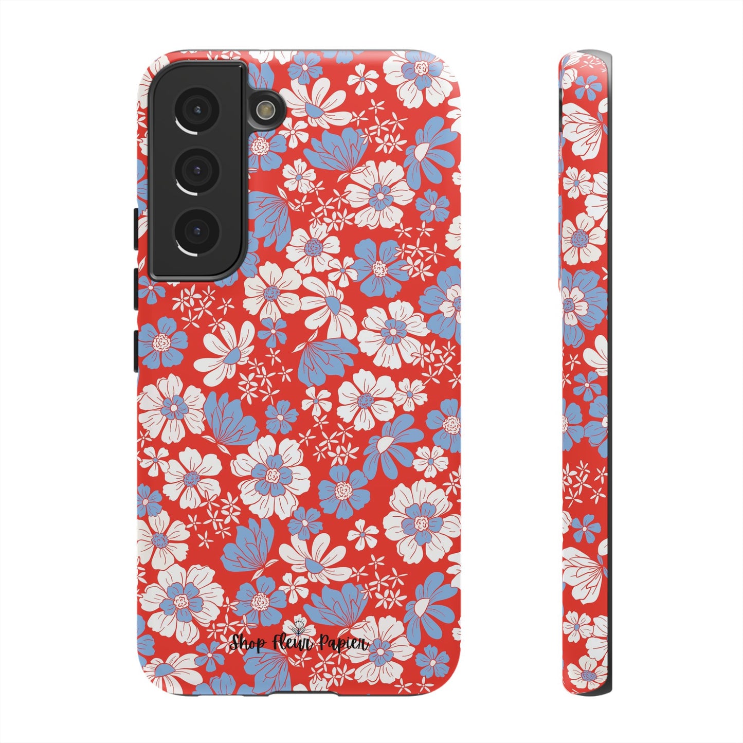 Floral Red, White, and Blue 4th of July Tough Phone Case