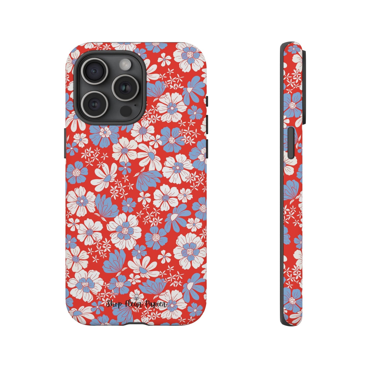 Floral Red, White, and Blue 4th of July Tough Phone Case