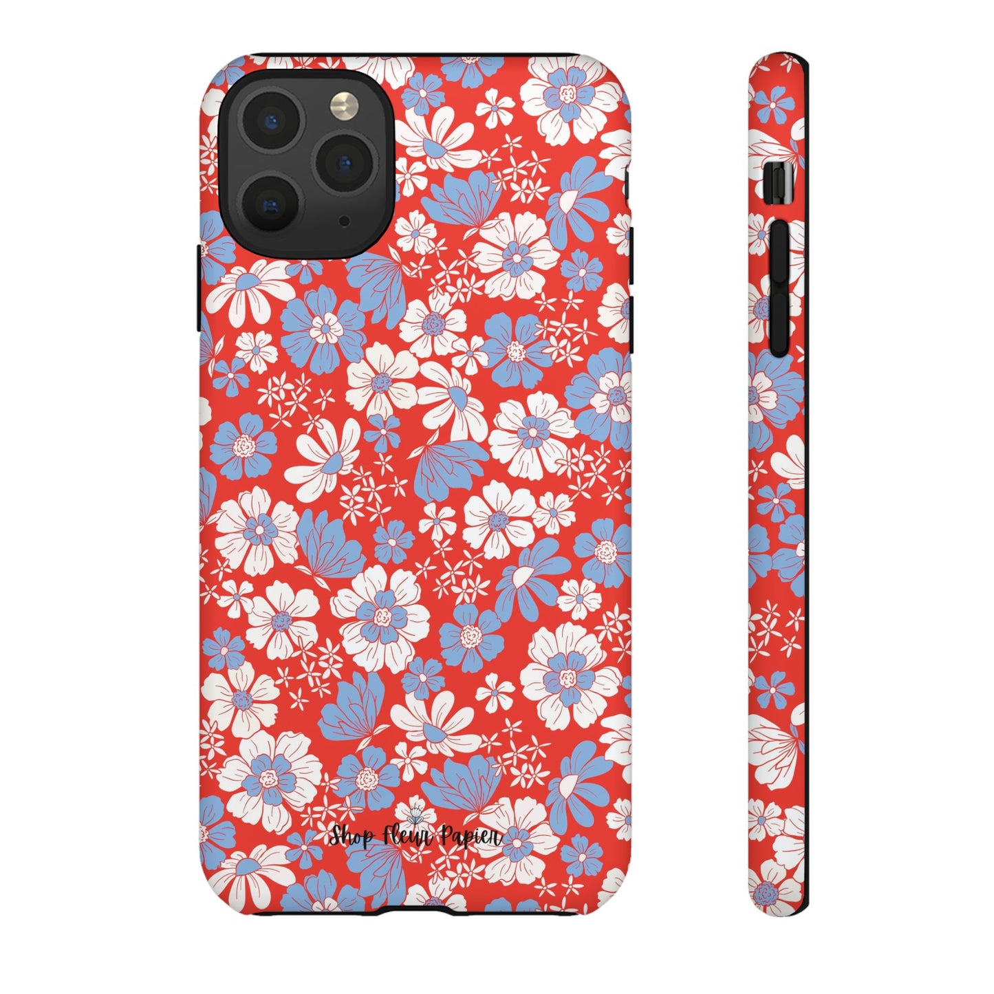 Floral Red, White, and Blue 4th of July Tough Phone Case