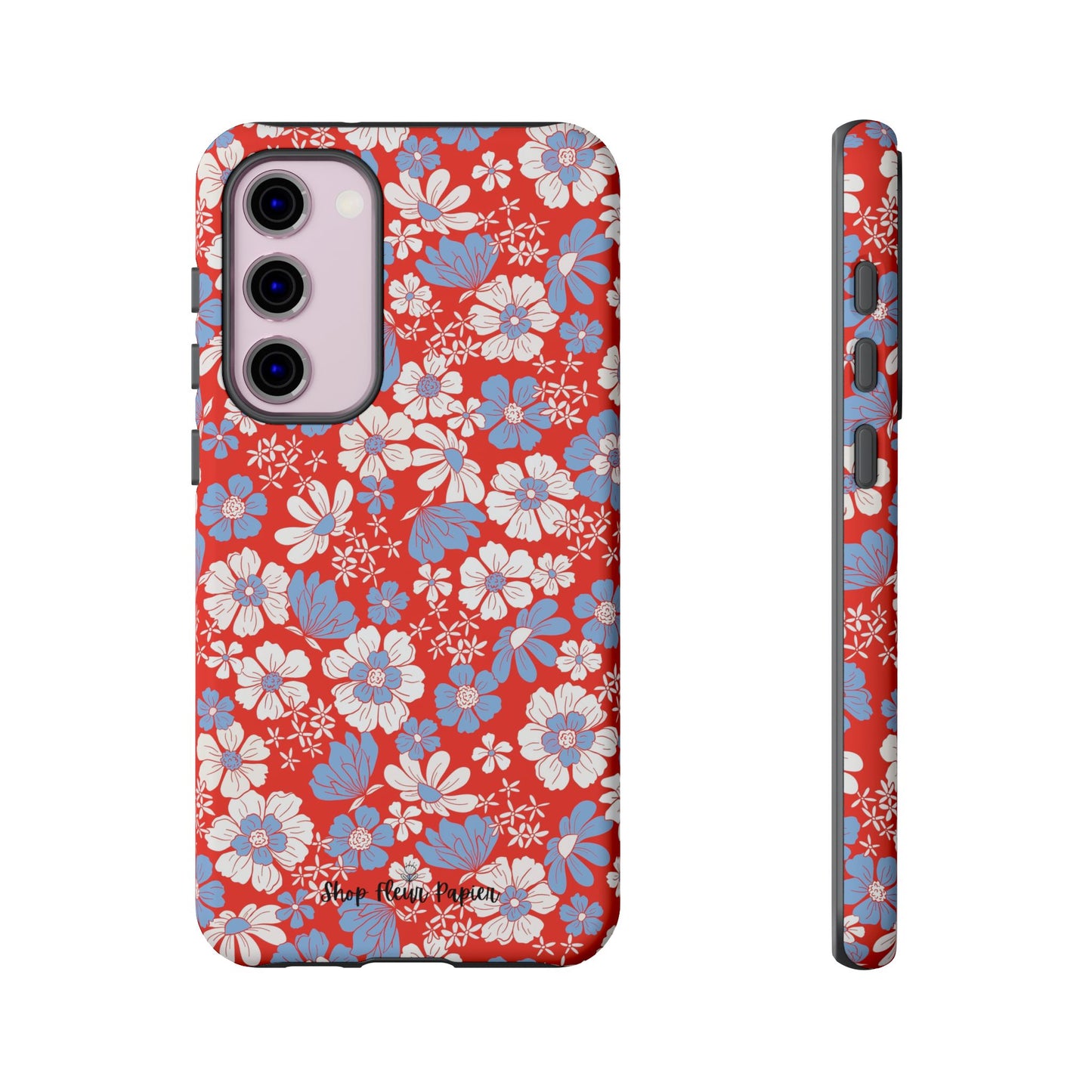 Floral Red, White, and Blue 4th of July Tough Phone Case