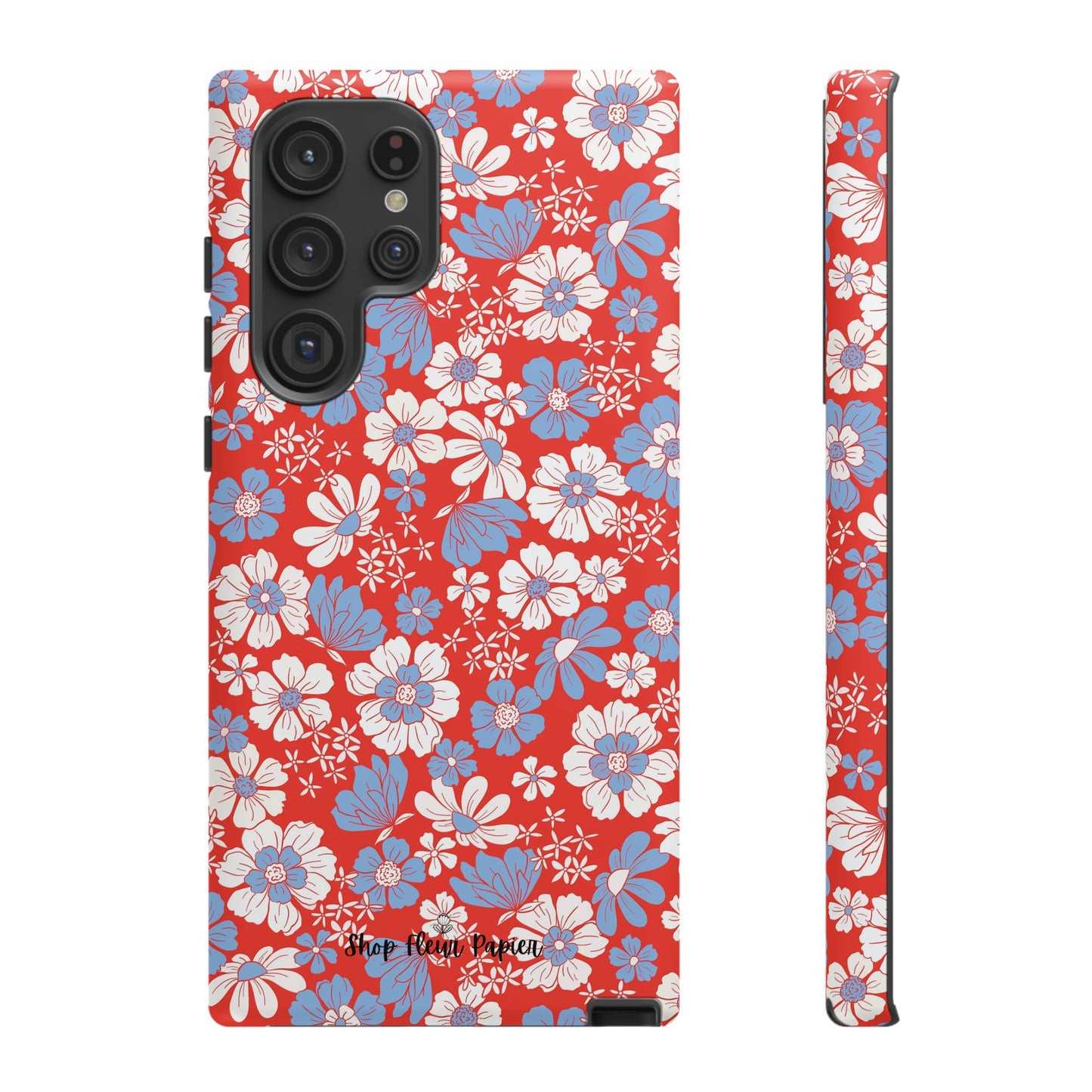 Floral Red, White, and Blue 4th of July Tough Phone Case