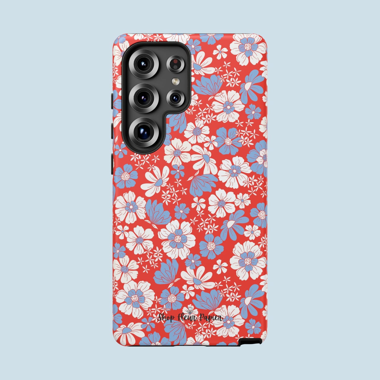 Floral Red, White, and Blue 4th of July Tough Phone Case