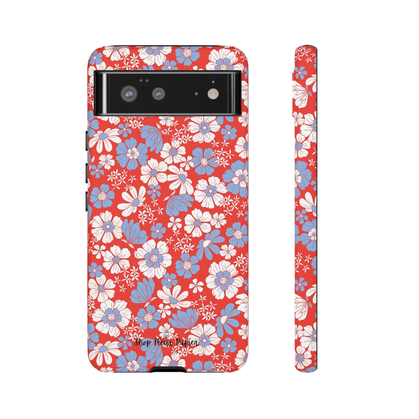 Floral Red, White, and Blue 4th of July Tough Phone Case