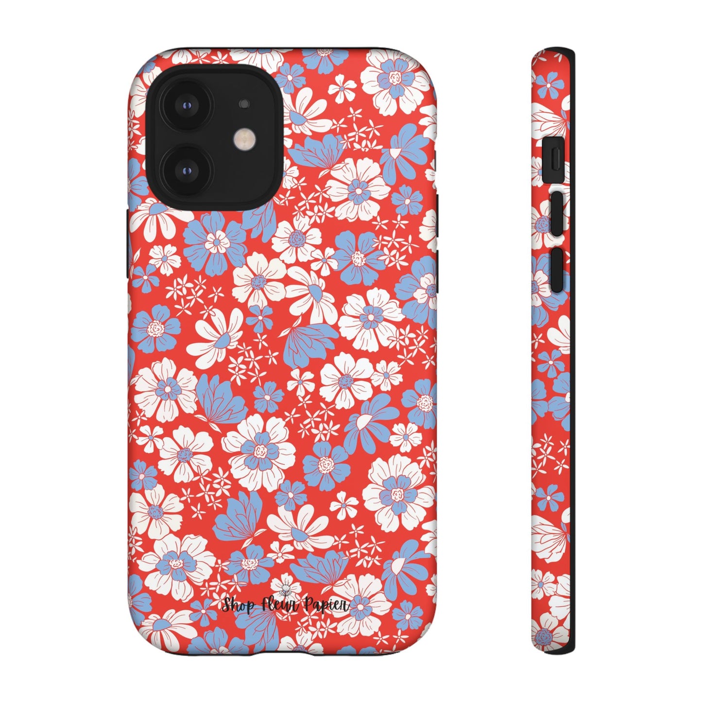 Floral Red, White, and Blue 4th of July Tough Phone Case