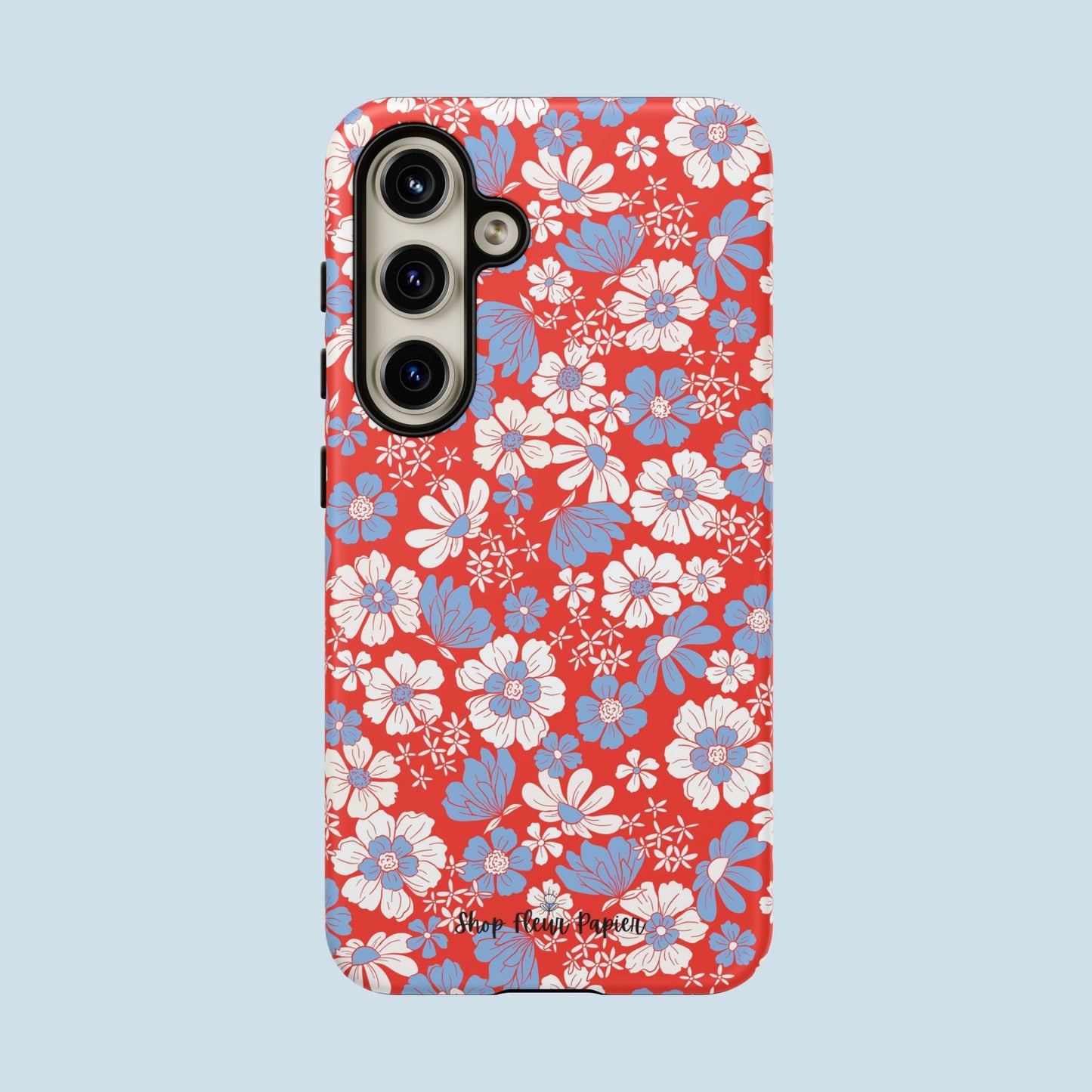 Floral Red, White, and Blue 4th of July Tough Phone Case