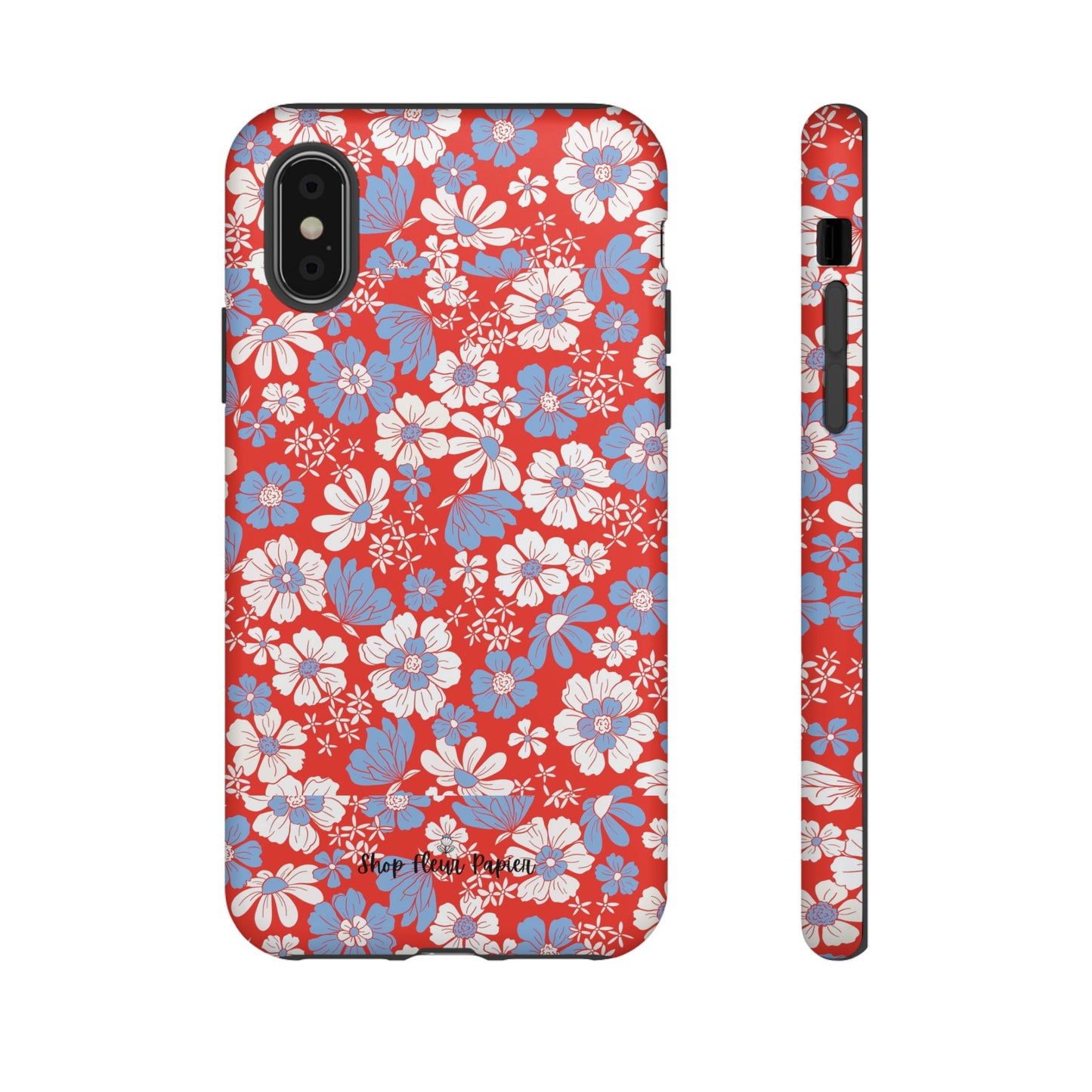 Floral Red, White, and Blue 4th of July Tough Phone Case