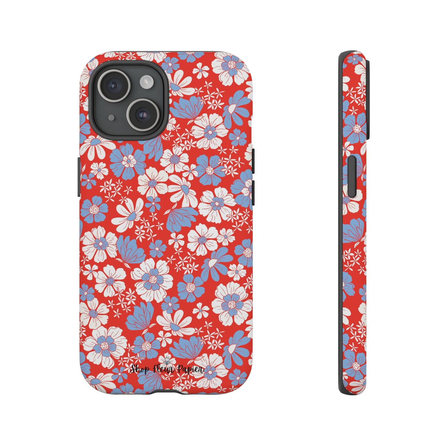 Floral Red, White, and Blue 4th of July Tough Phone Case