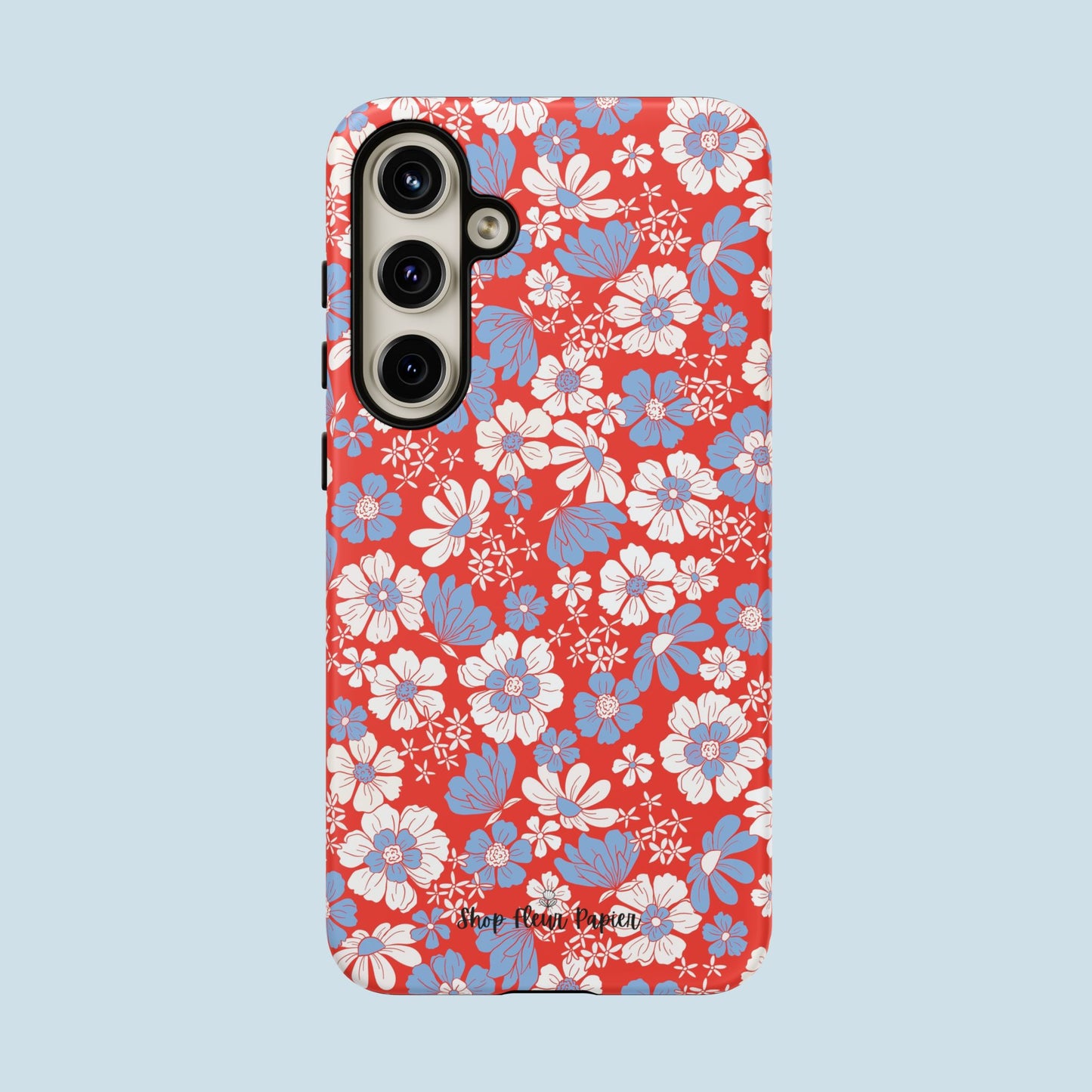 Floral Red, White, and Blue 4th of July Tough Phone Case