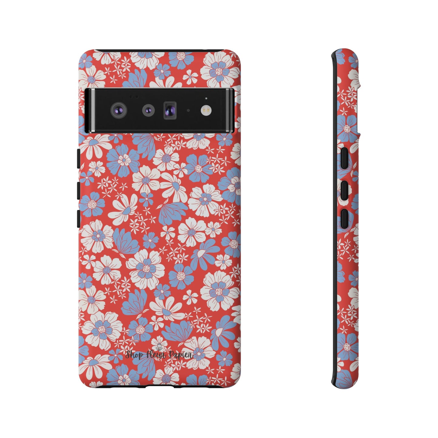 Floral Red, White, and Blue 4th of July Tough Phone Case