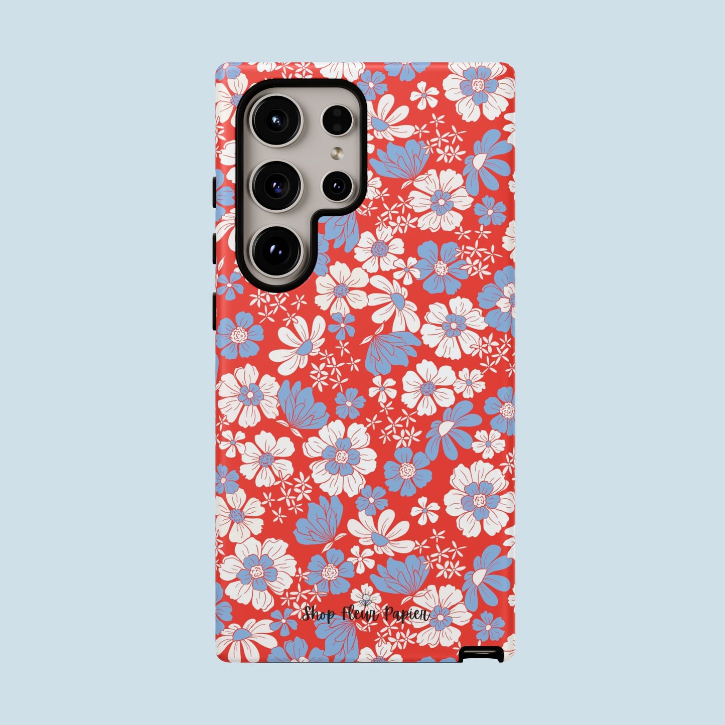 Floral Red, White, and Blue 4th of July Tough Phone Case