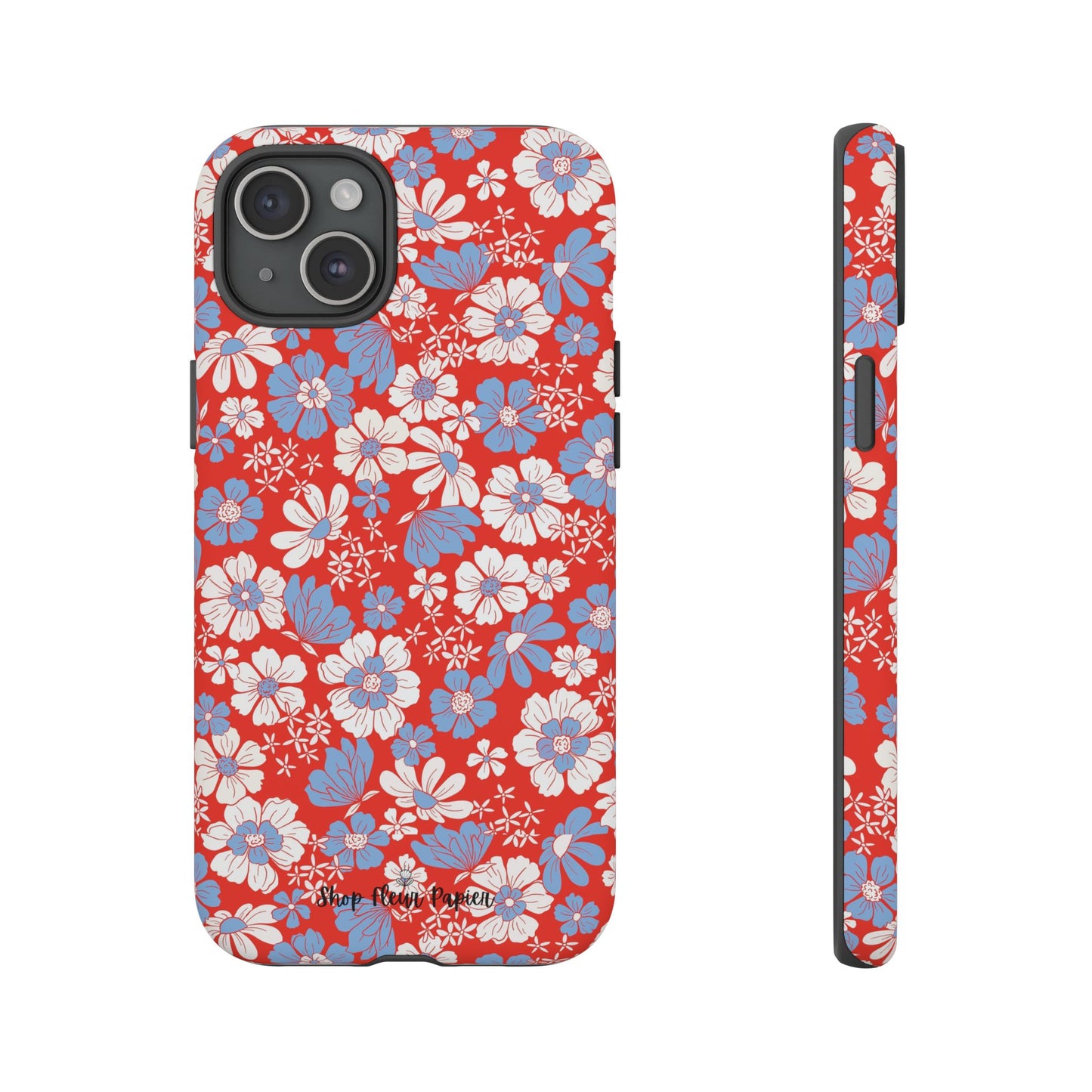 Floral Red, White, and Blue 4th of July Tough Phone Case