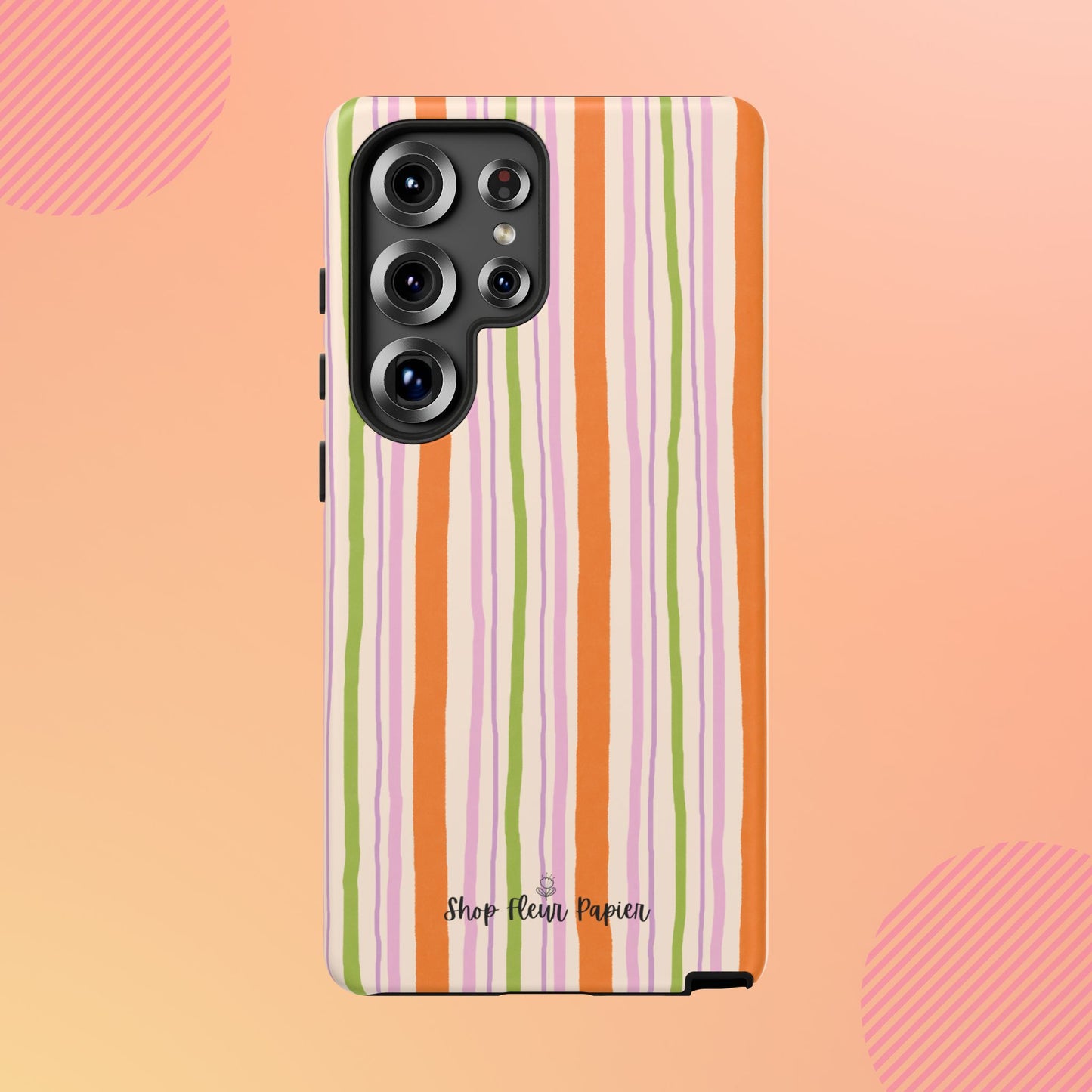 Vintage Fall Stripes Tough Phone Case