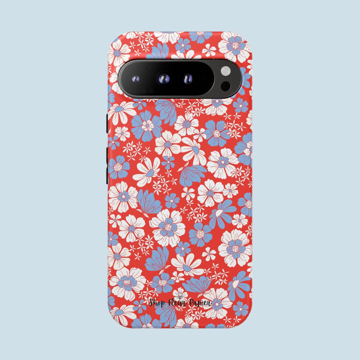 Floral Red, White, and Blue 4th of July Tough Phone Case