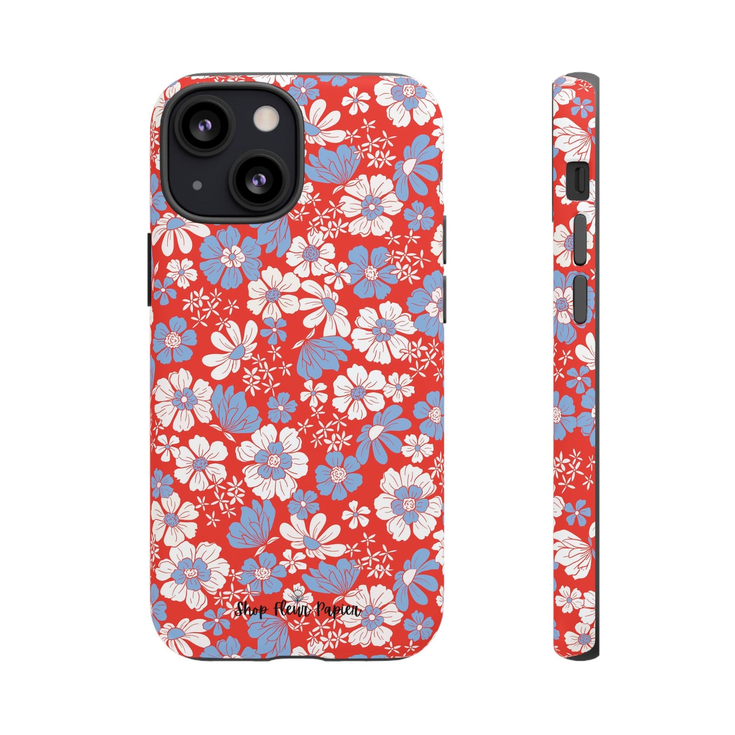 Floral Red, White, and Blue 4th of July Tough Phone Case