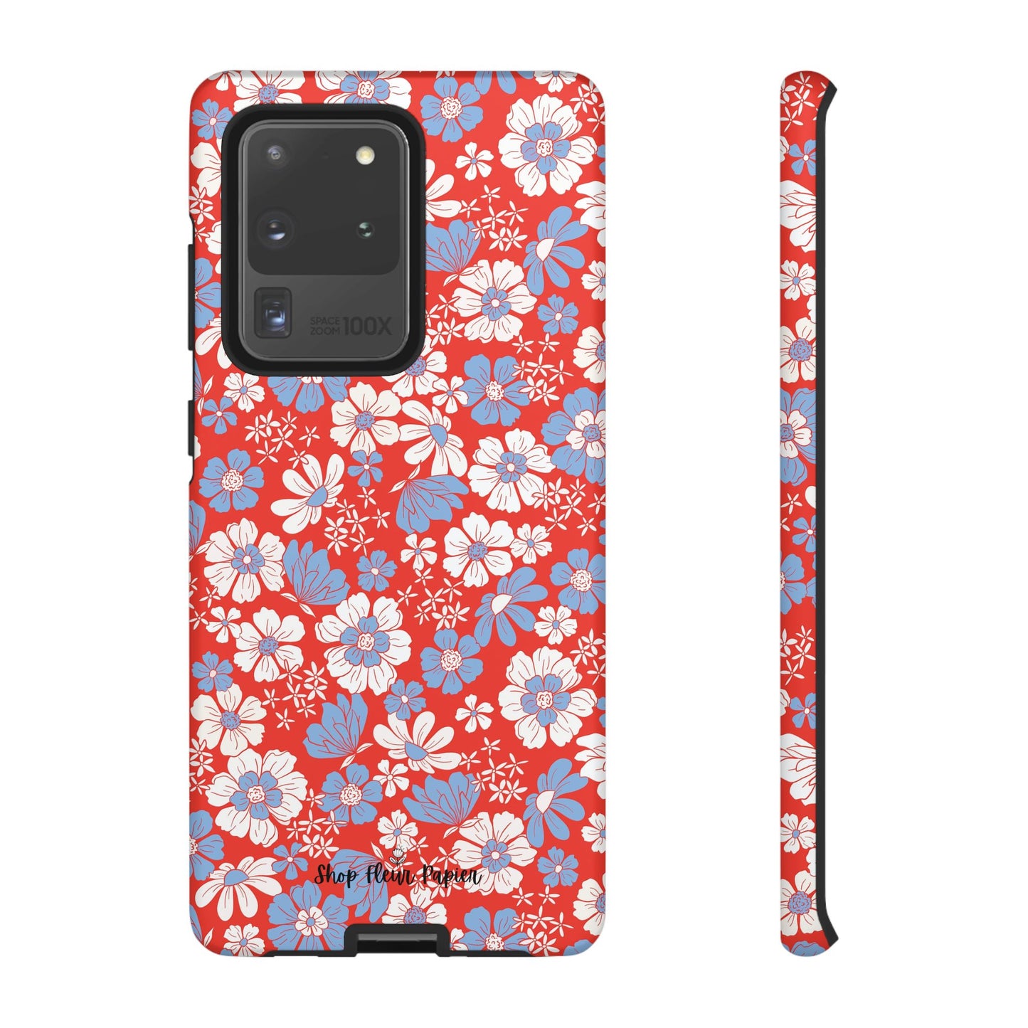 Floral Red, White, and Blue 4th of July Tough Phone Case