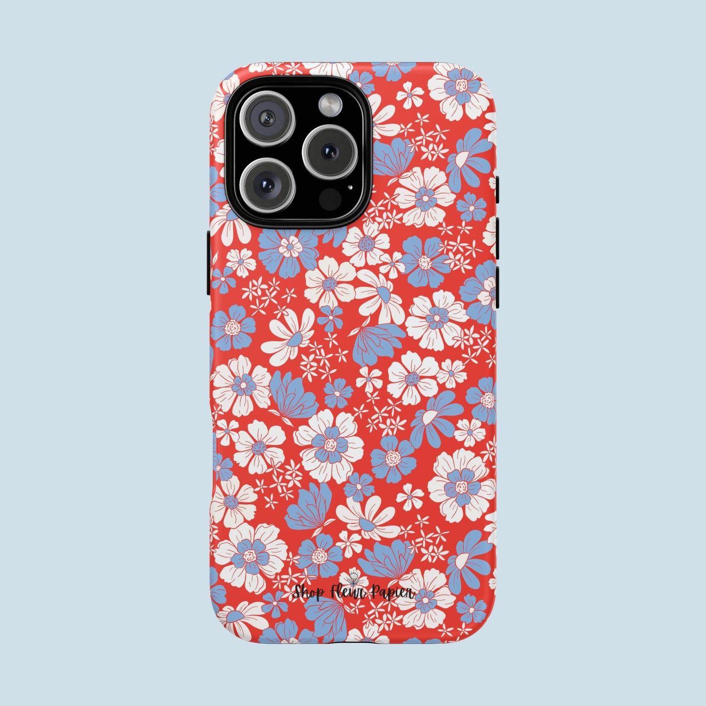 Floral Red, White, and Blue 4th of July Tough Phone Case