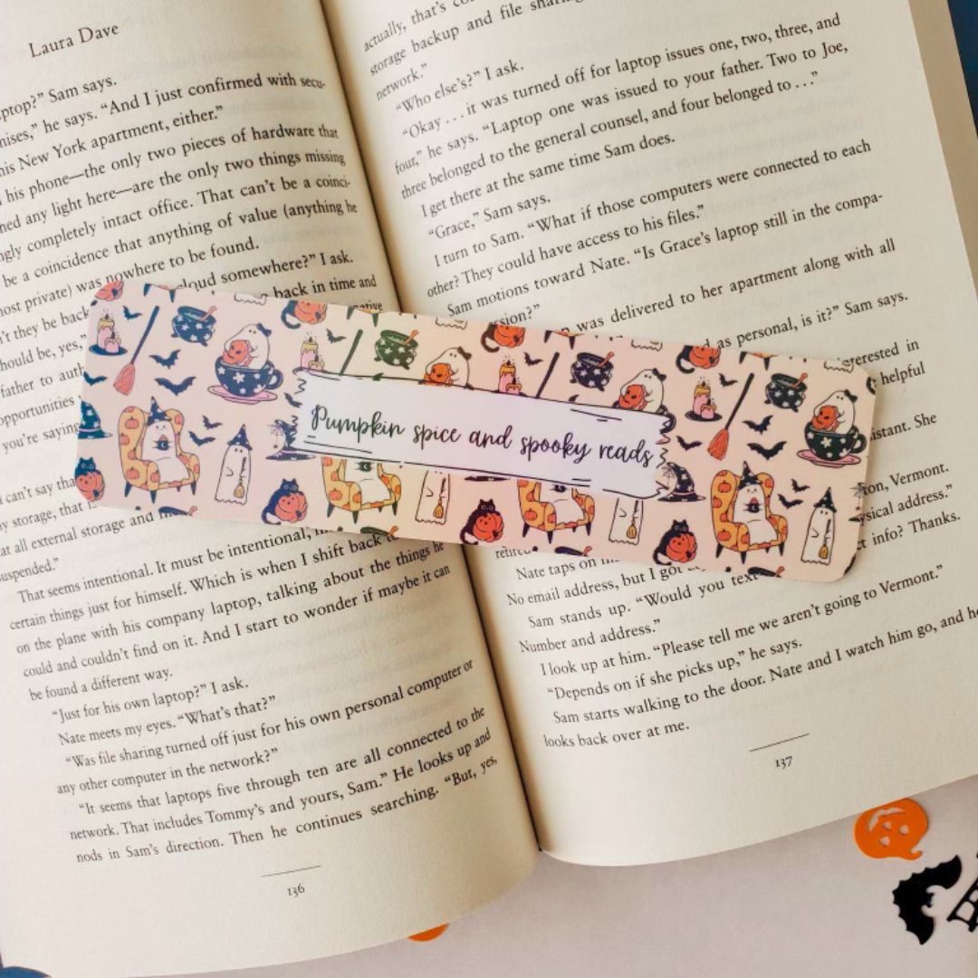 Cute and Cozy Halloween Ghost Bookmark