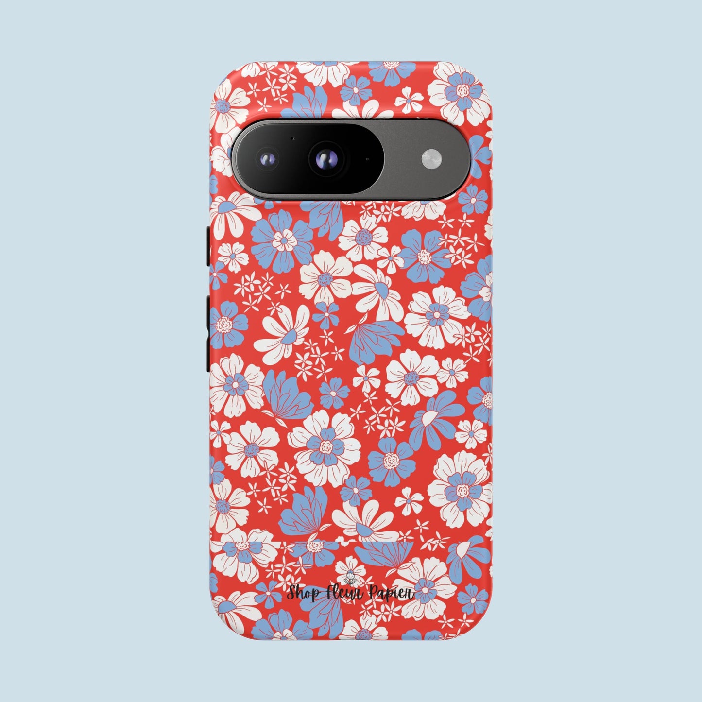 Floral Red, White, and Blue 4th of July Tough Phone Case