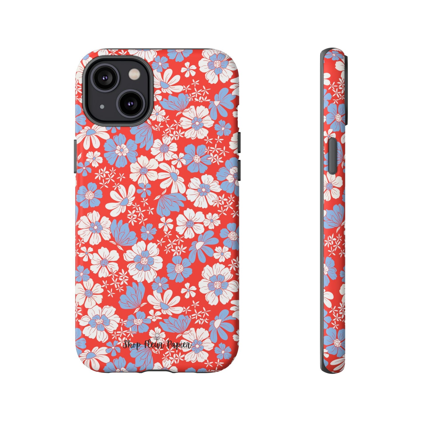 Floral Red, White, and Blue 4th of July Tough Phone Case