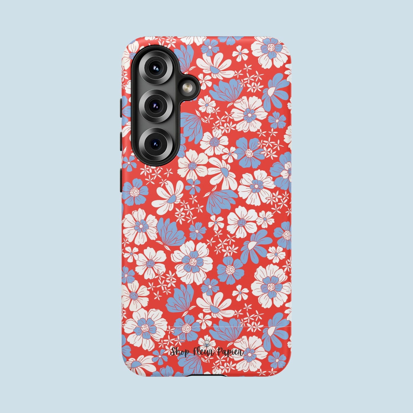 Floral Red, White, and Blue 4th of July Tough Phone Case