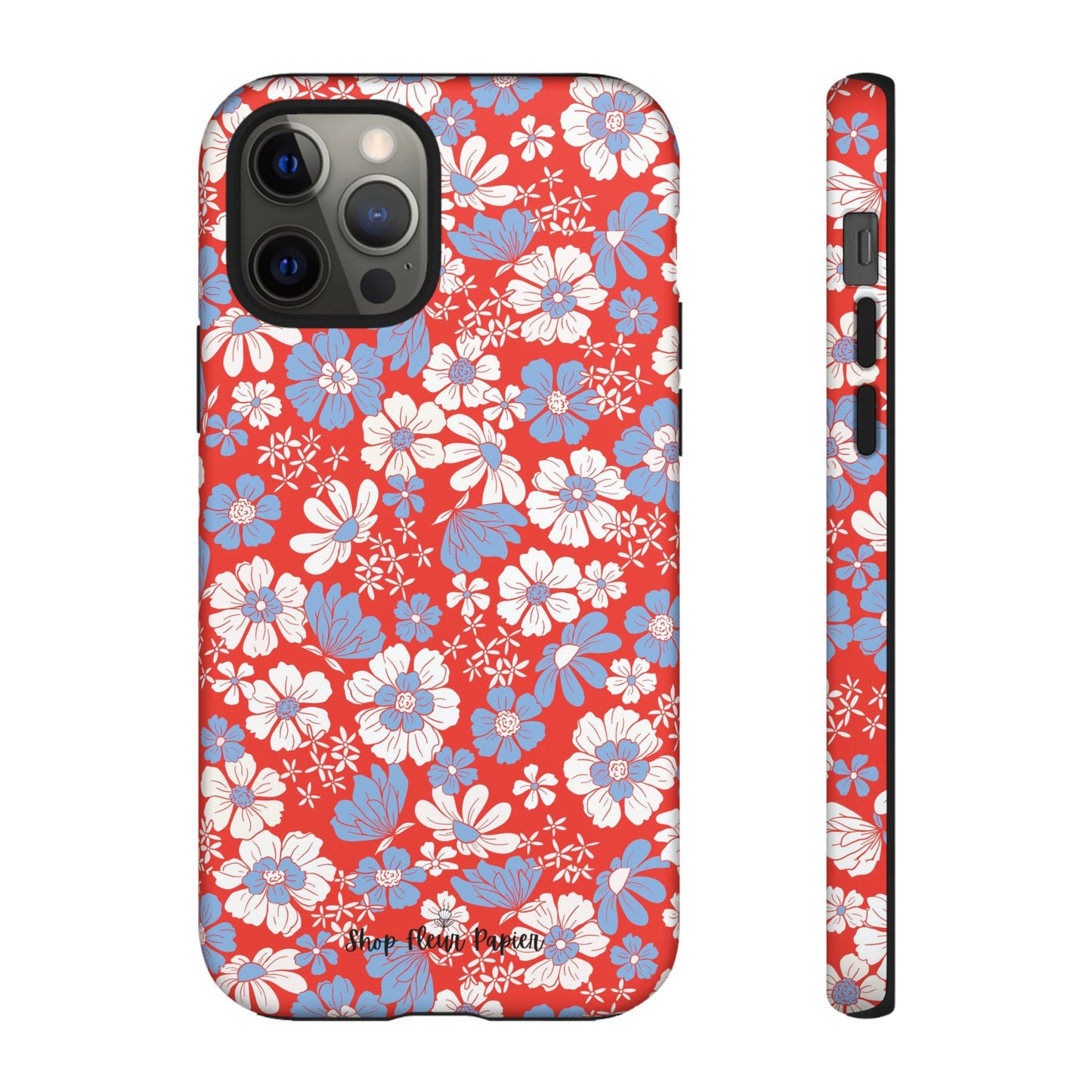 Floral Red, White, and Blue 4th of July Tough Phone Case