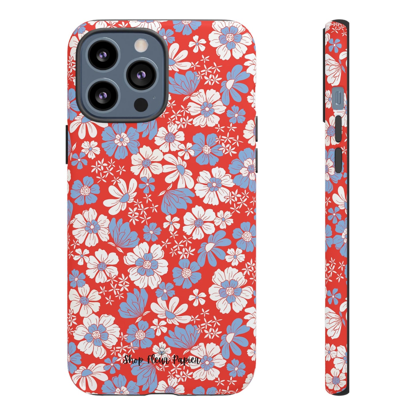 Floral Red, White, and Blue 4th of July Tough Phone Case