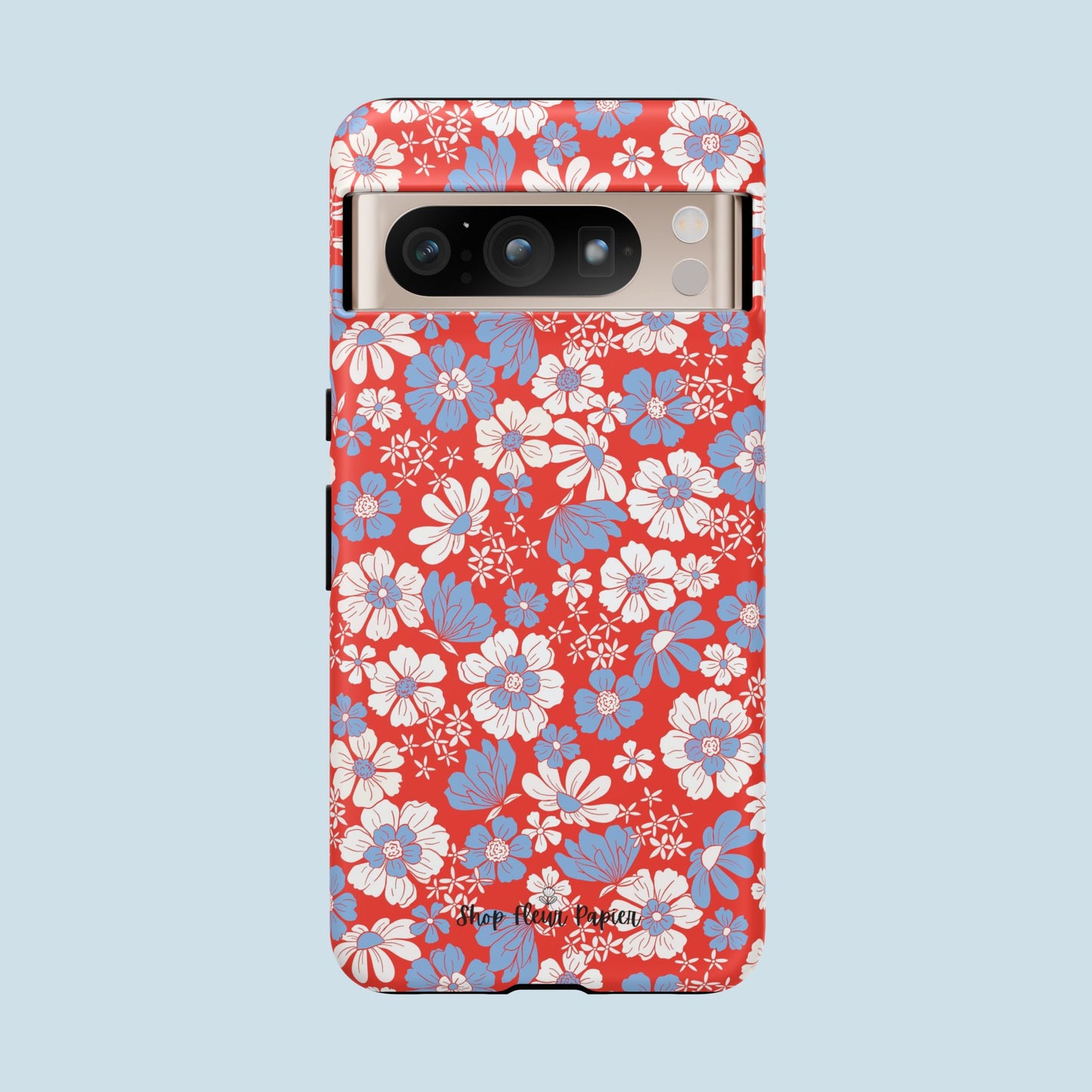 Floral Red, White, and Blue 4th of July Tough Phone Case