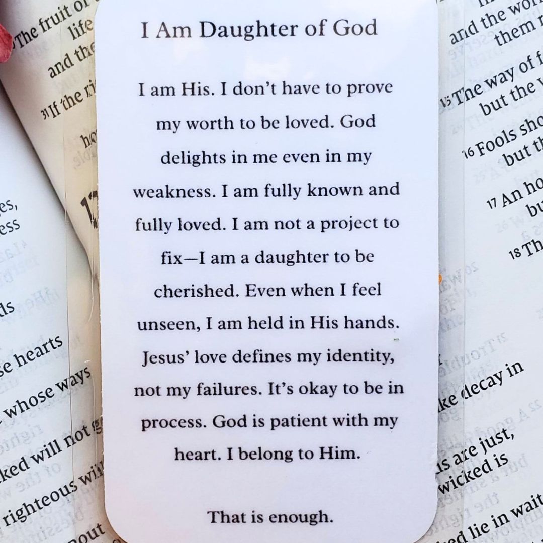 I Am a Daughter of God Pressed Flower Bookmark
