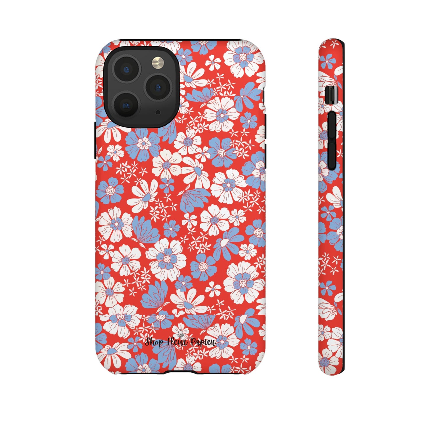 Floral Red, White, and Blue 4th of July Tough Phone Case