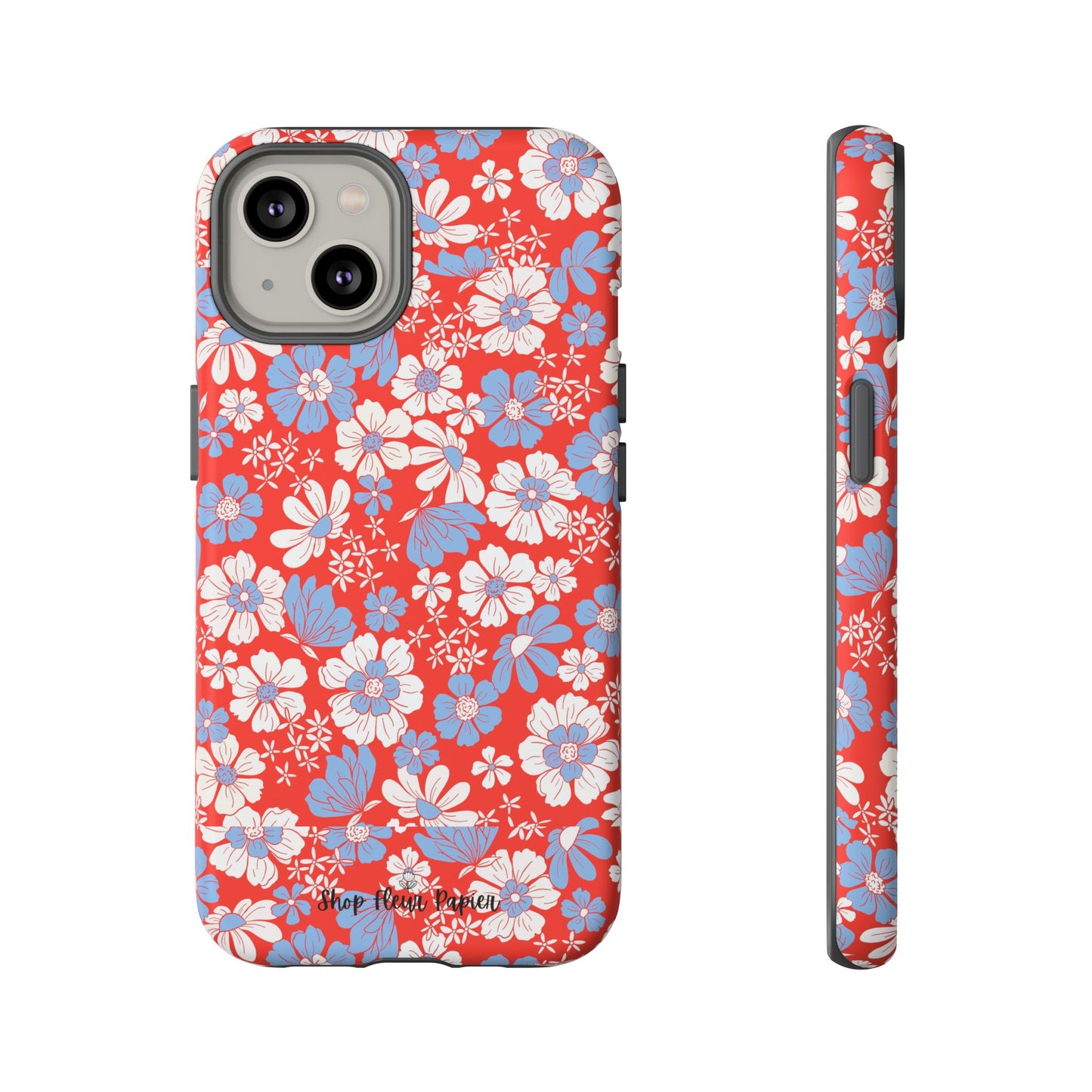 Floral Red, White, and Blue 4th of July Tough Phone Case