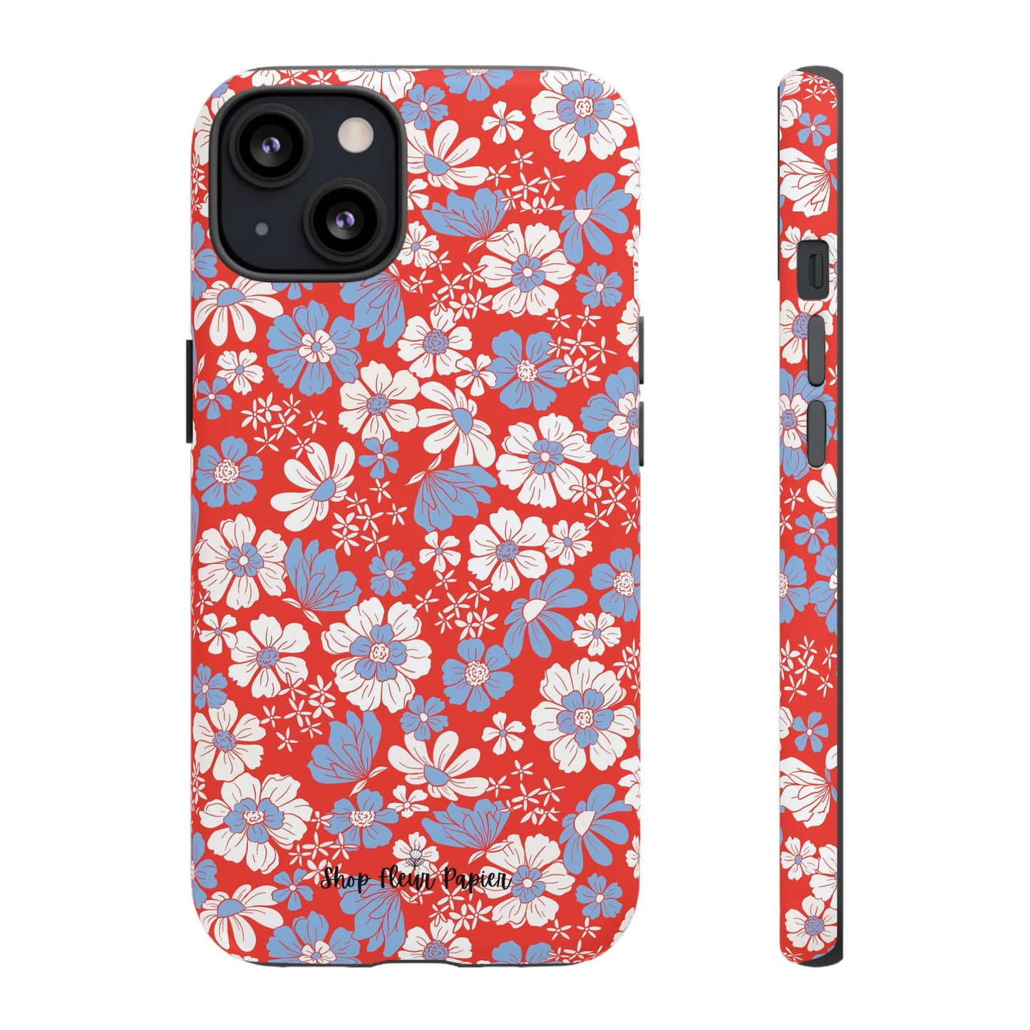 Floral Red, White, and Blue 4th of July Tough Phone Case