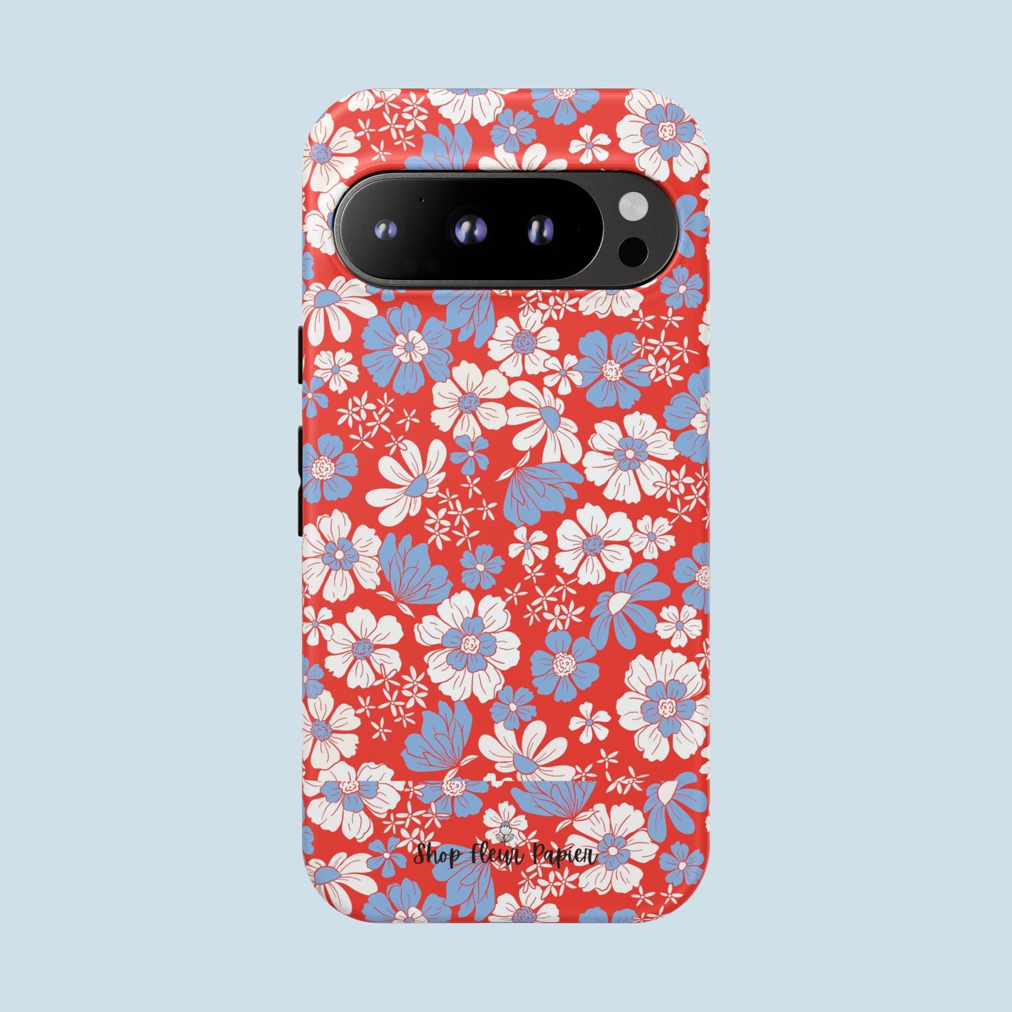 Floral Red, White, and Blue 4th of July Tough Phone Case