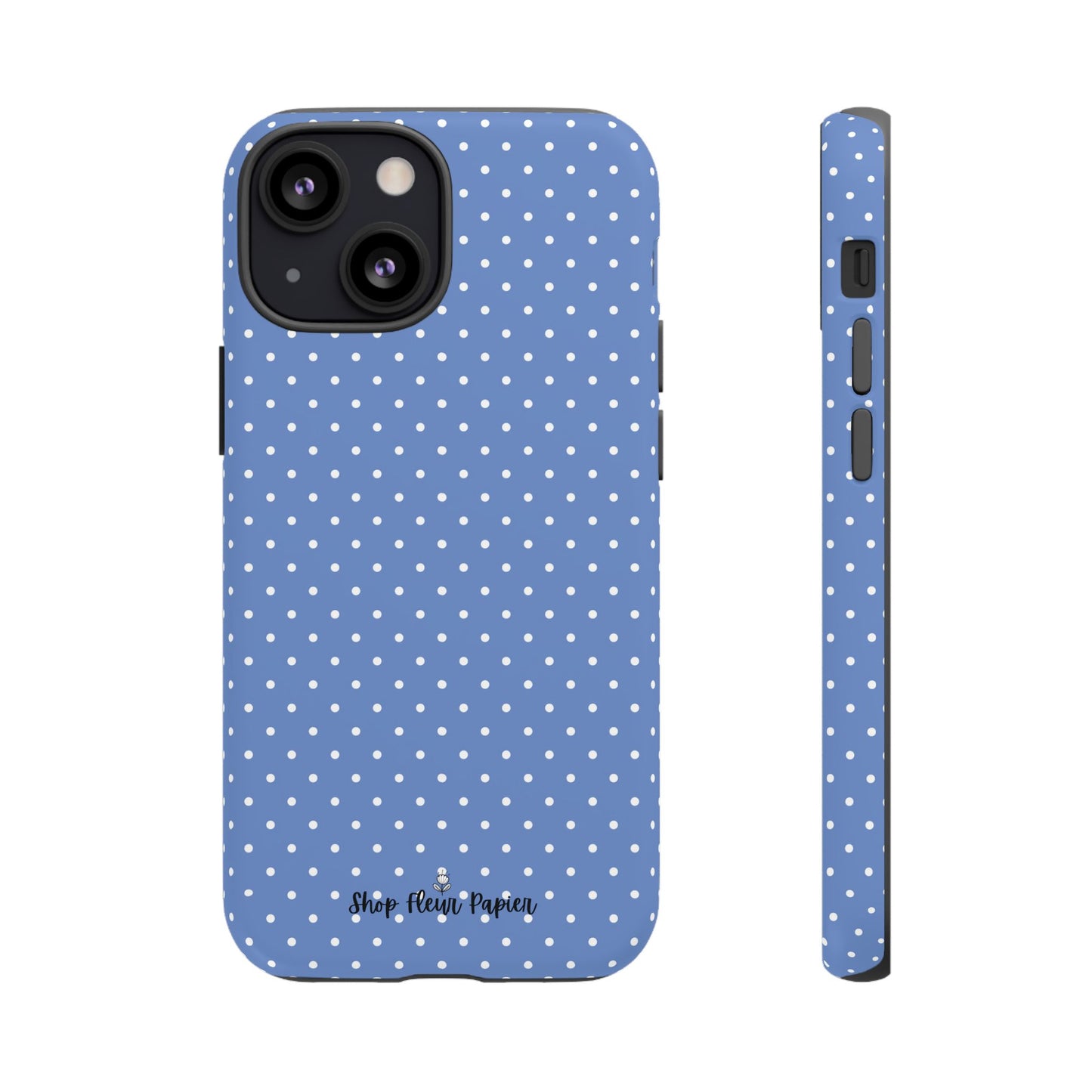 Cute Blue Polka Dot Tough Phone Case