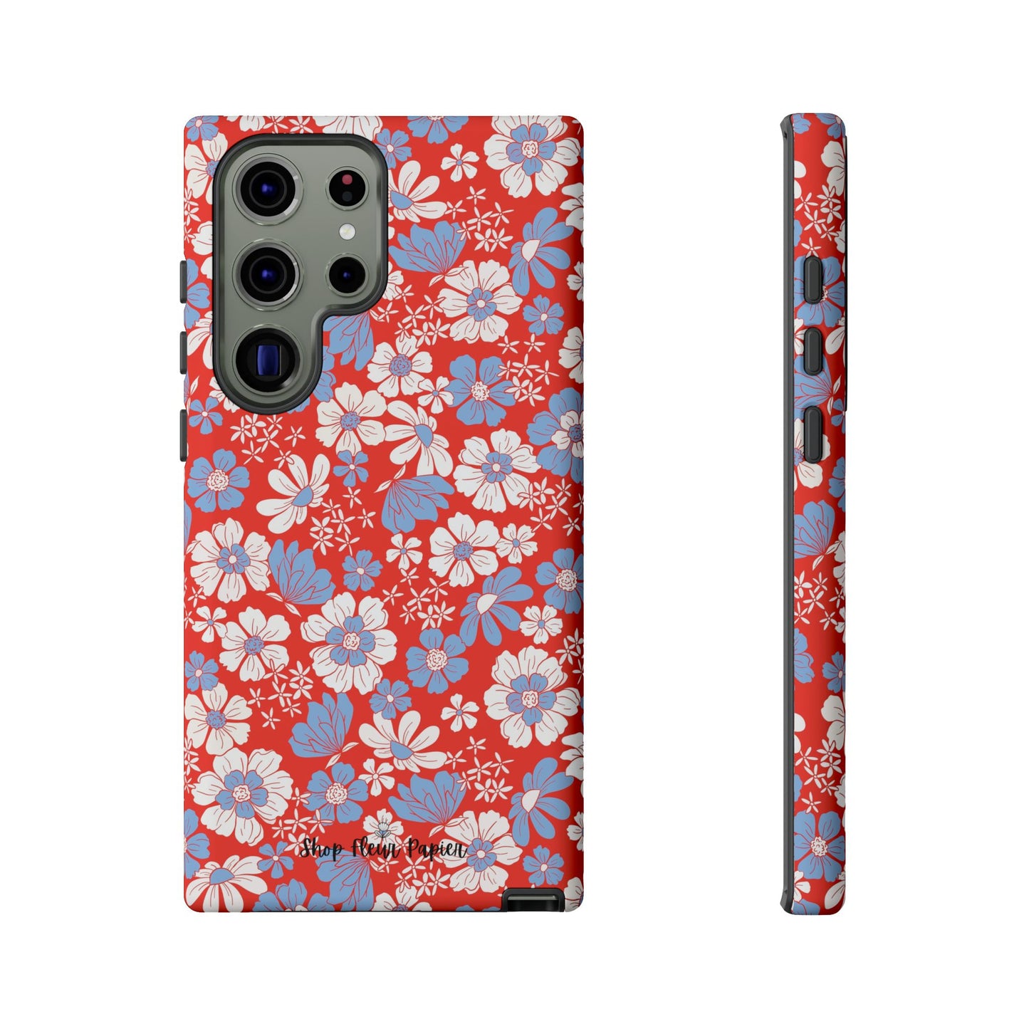 Floral Red, White, and Blue 4th of July Tough Phone Case
