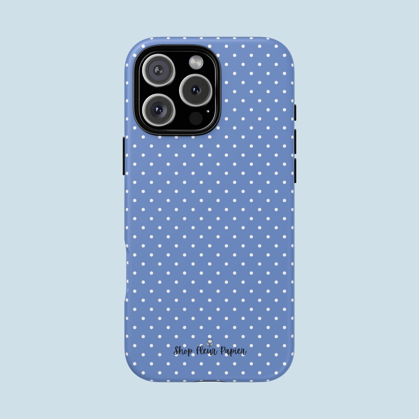 Cute Blue Polka Dot Tough Phone Case