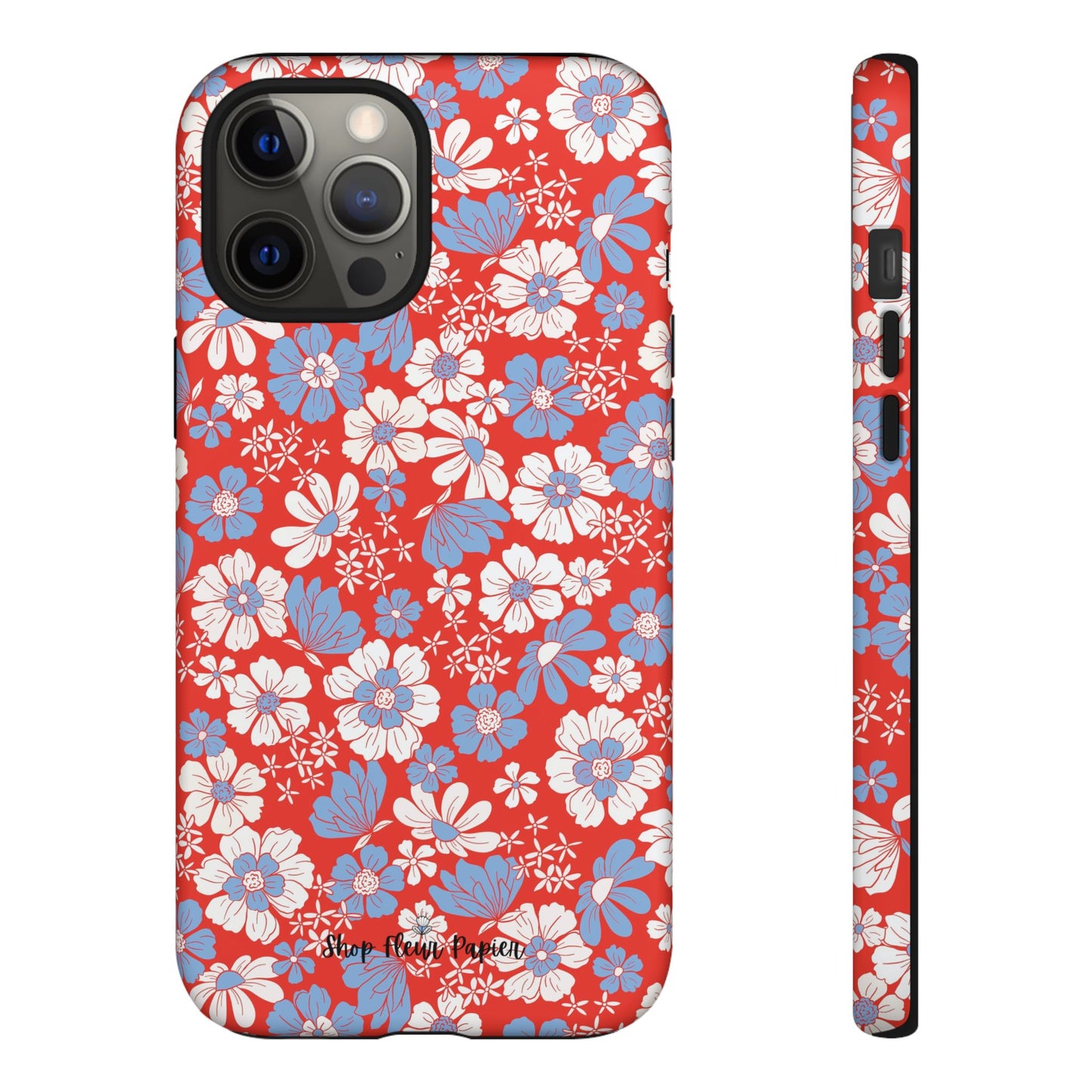 Floral Red, White, and Blue 4th of July Tough Phone Case