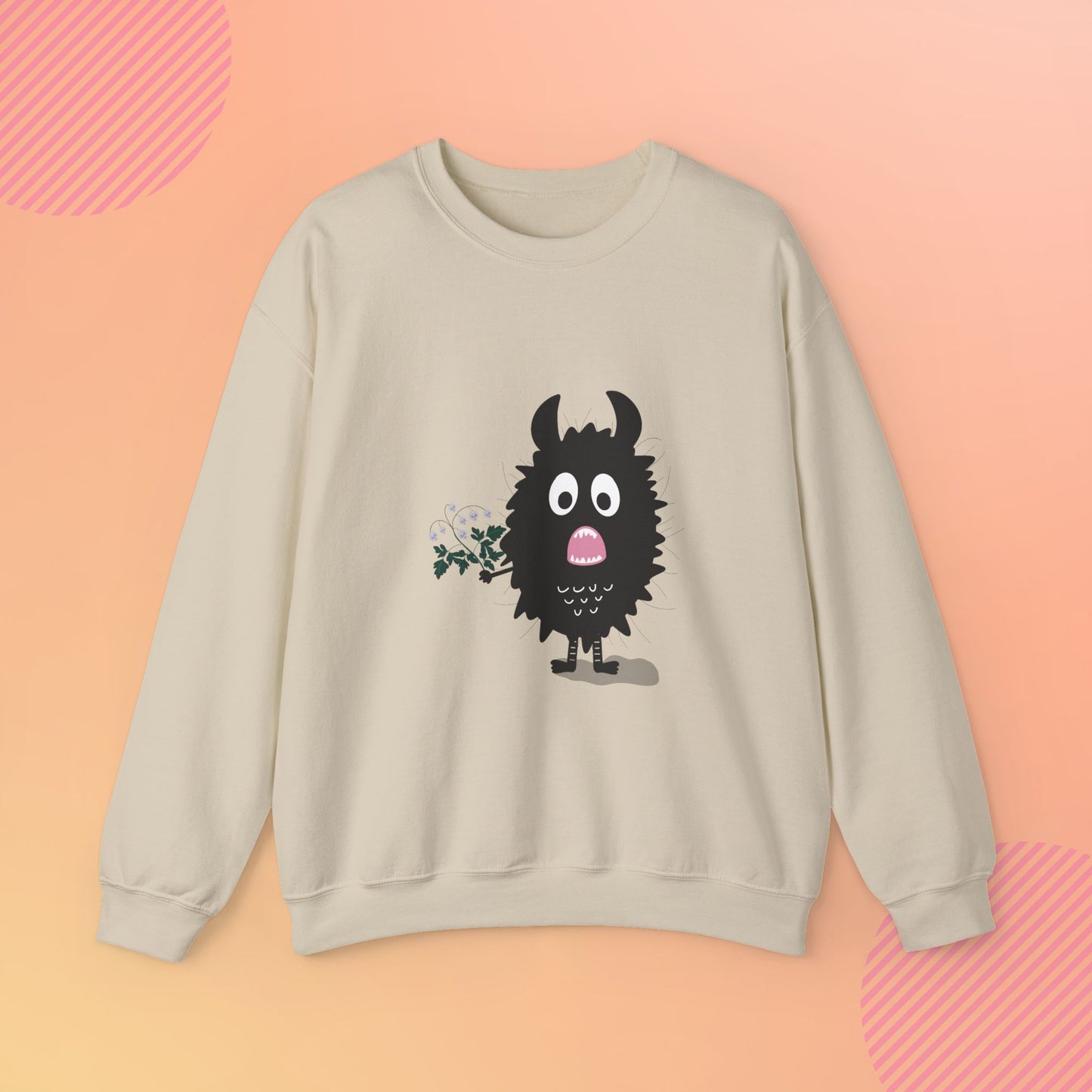 Cute Monster Halloween Cozy Crewneck Sweatshirt