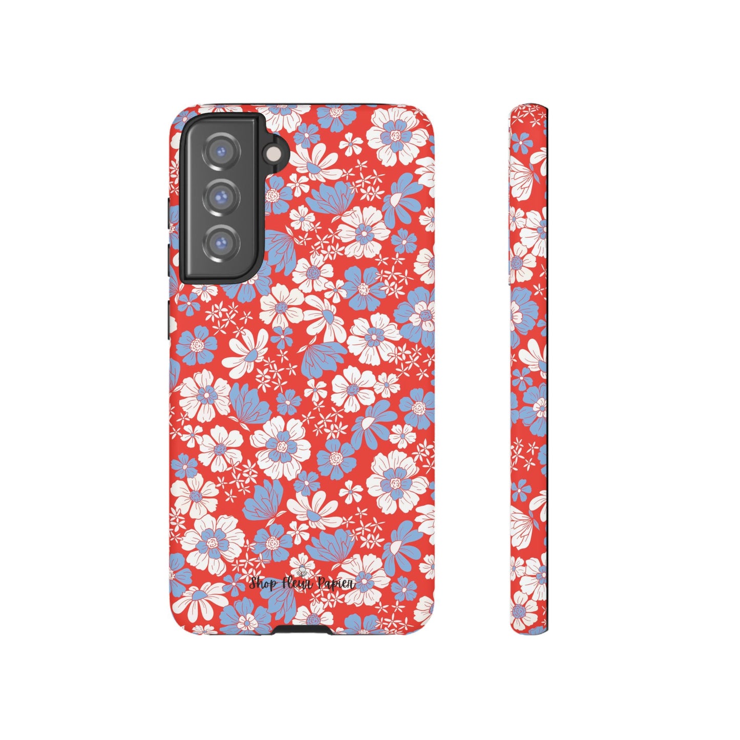 Floral Red, White, and Blue 4th of July Tough Phone Case