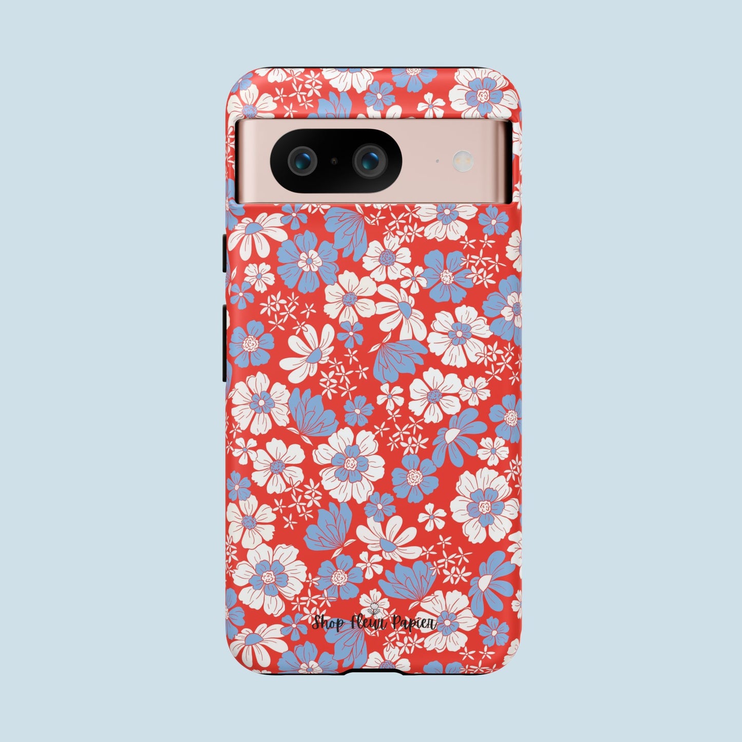 Floral Red, White, and Blue 4th of July Tough Phone Case