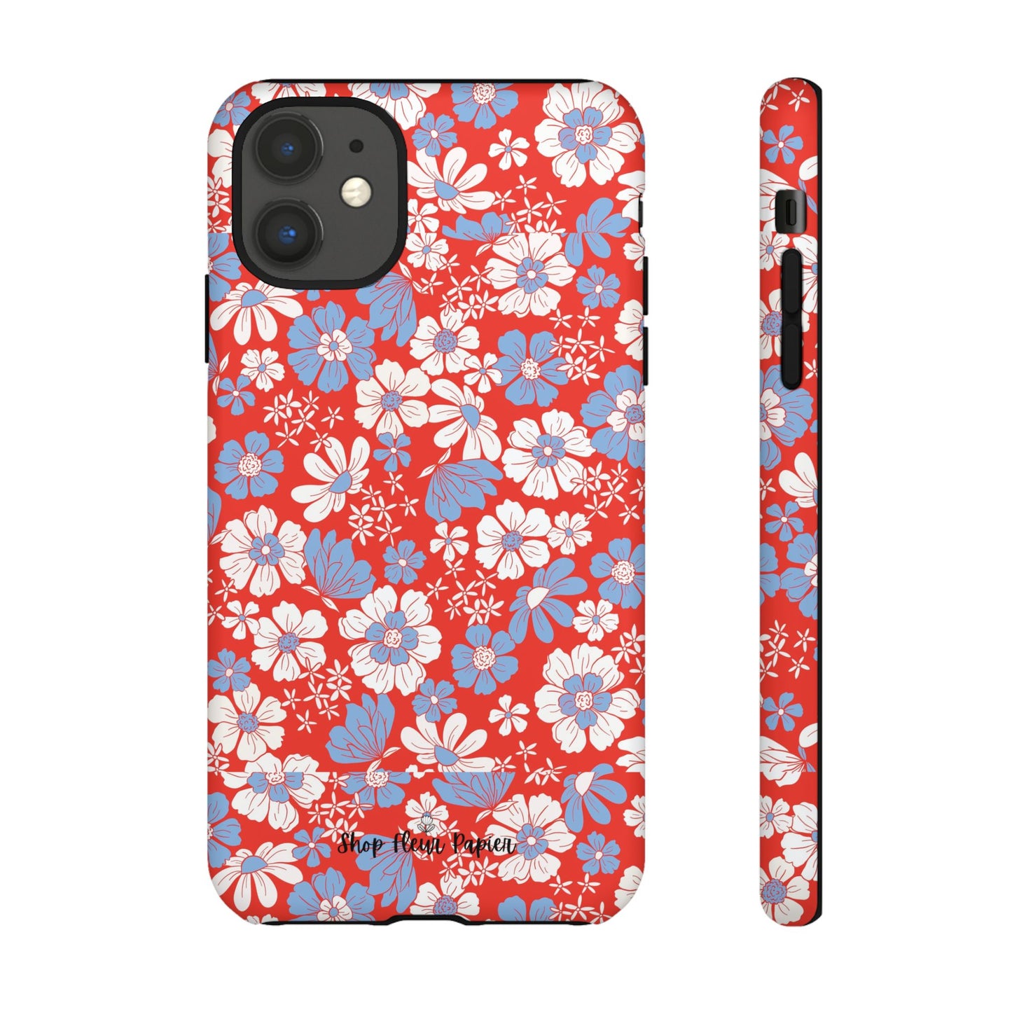 Floral Red, White, and Blue 4th of July Tough Phone Case
