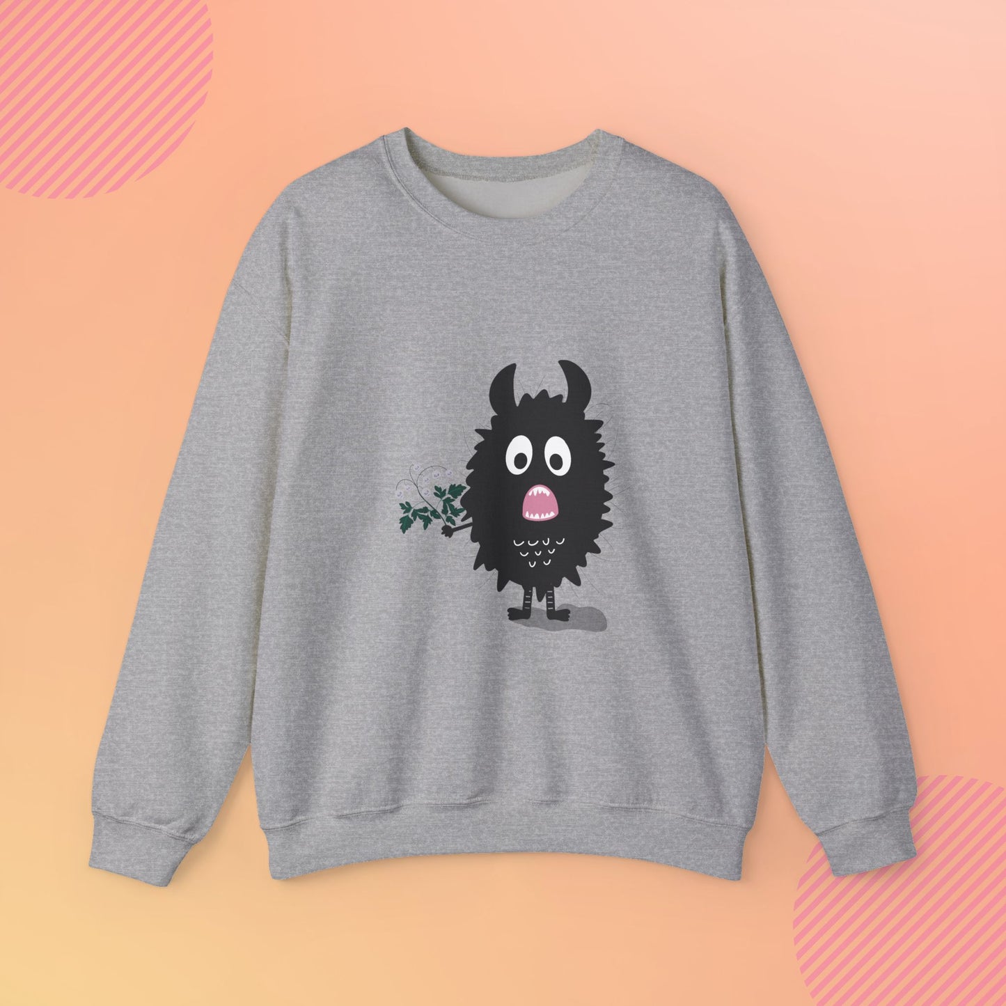 Cute Monster Halloween Cozy Crewneck Sweatshirt