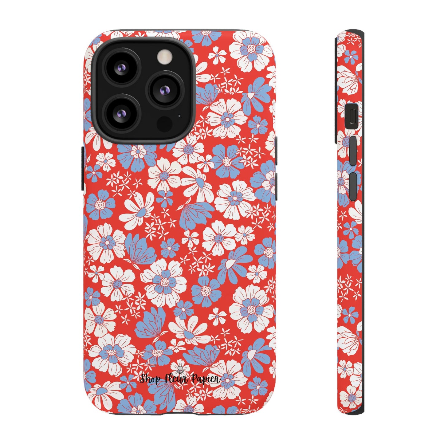 Floral Red, White, and Blue 4th of July Tough Phone Case