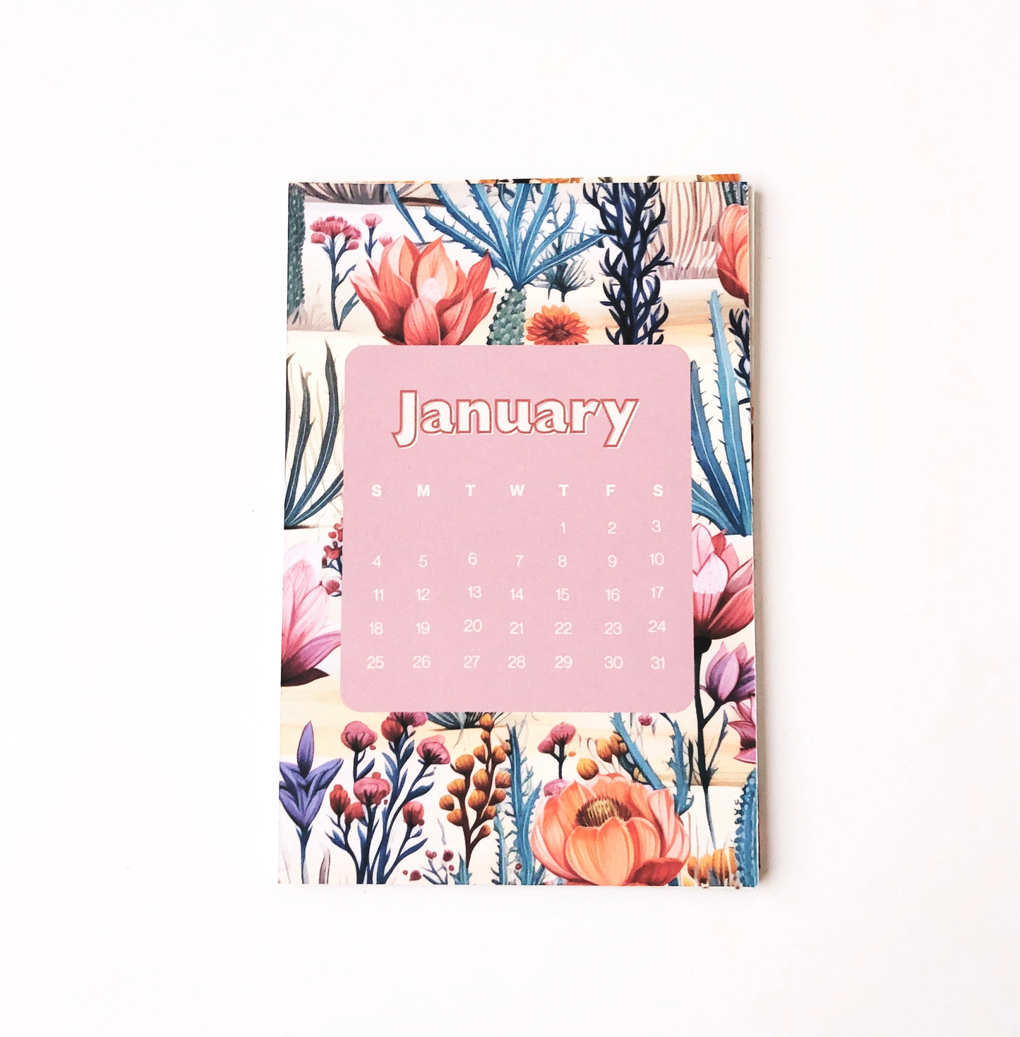 2026 Cactus Desk Calendar – 4x6 Double-Sided Monthly Cards | Shop Fleur Papier