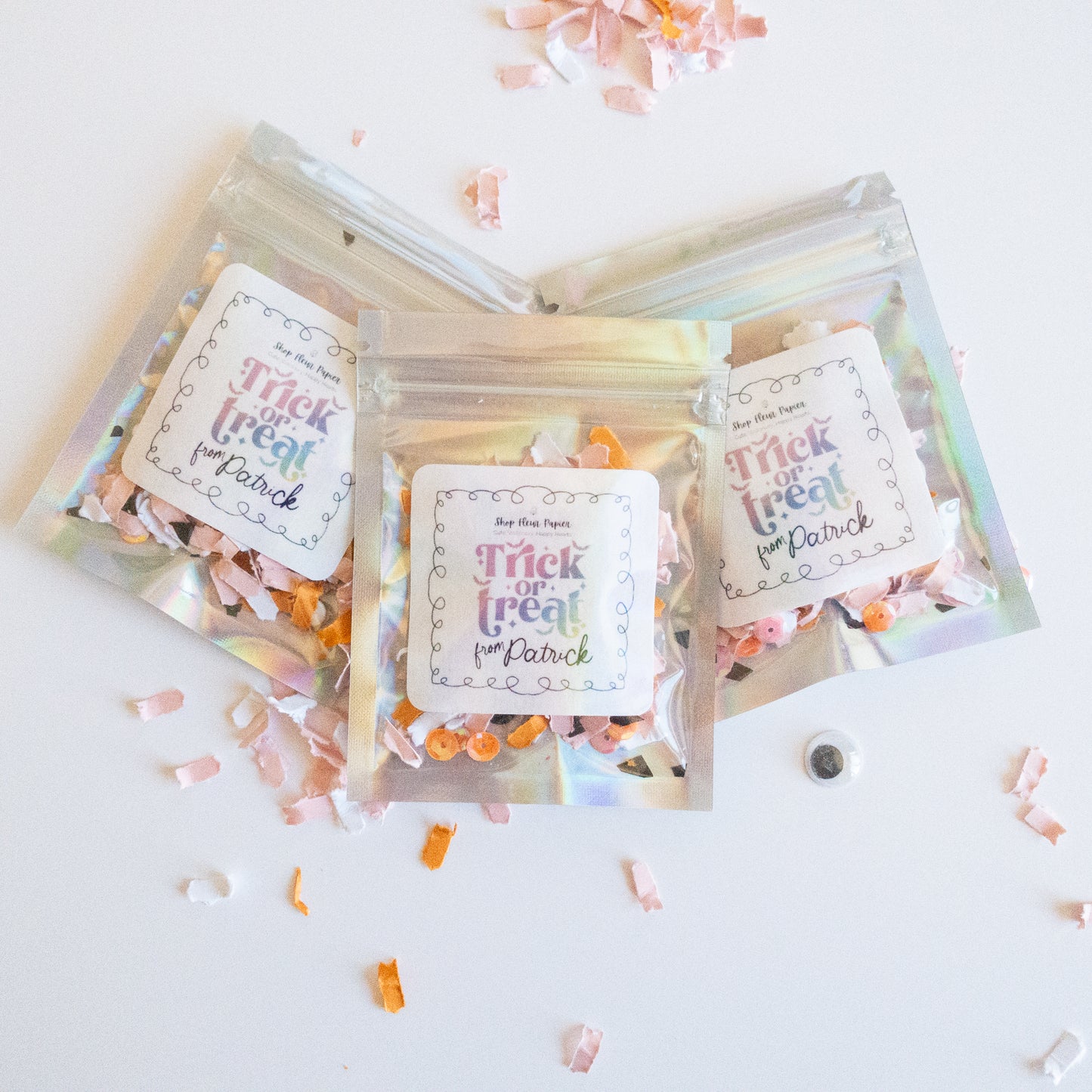 DIY Halloween Confetti Favor Kit – Candy-Free Trick or Treat Gifts | Eye Scream Confetti Mix | Shop Fleur Papier