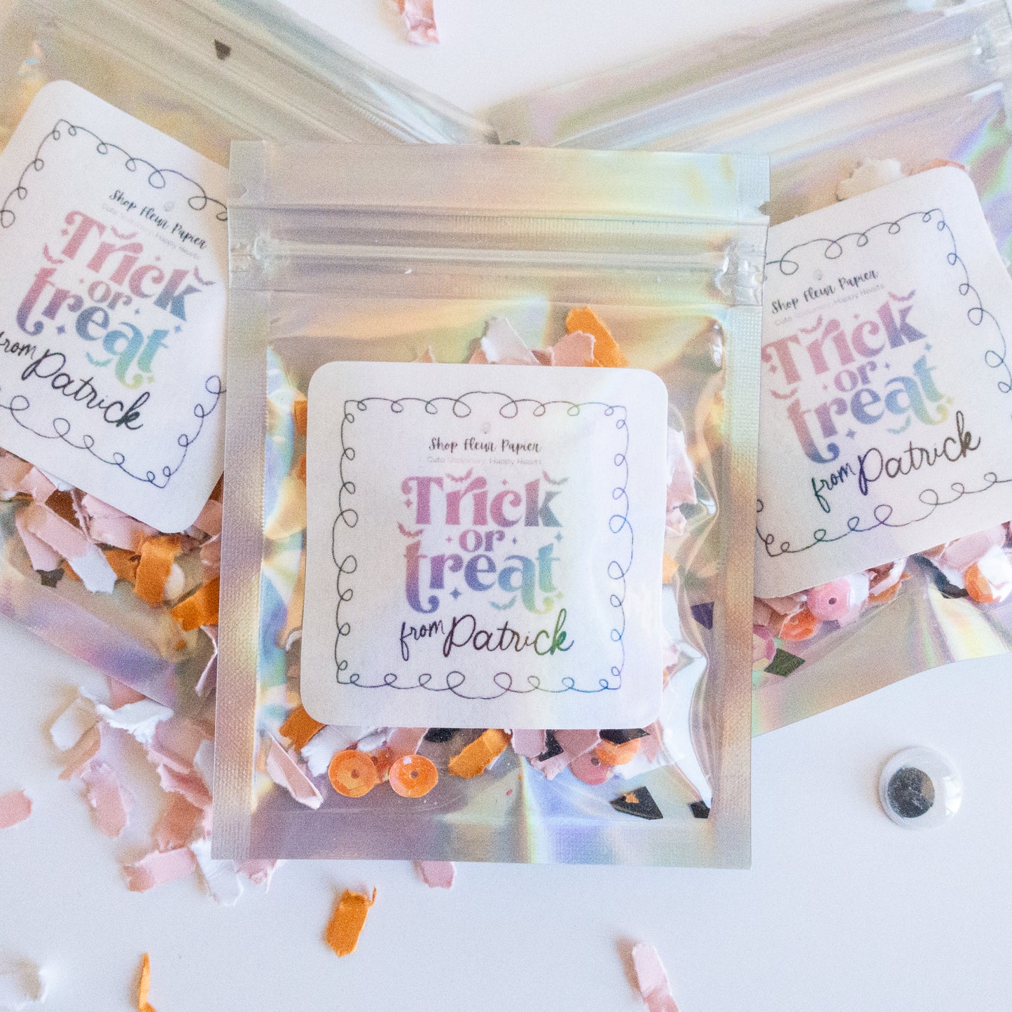 DIY Halloween Confetti Favor Kit – Candy-Free Trick or Treat Gifts | Eye Scream Confetti Mix | Shop Fleur Papier