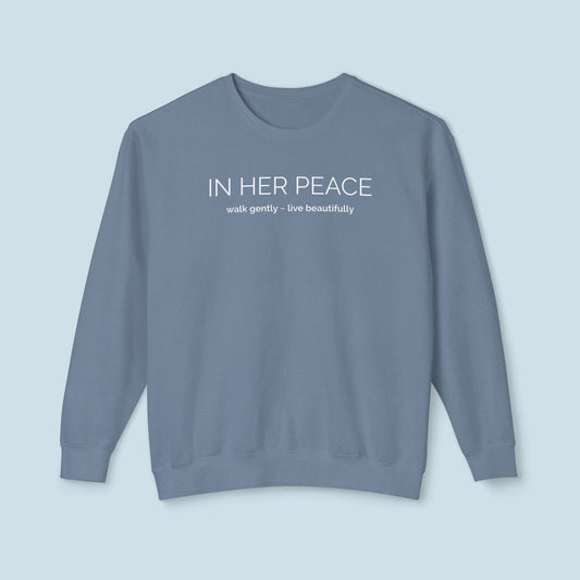 Bold In Her Peace Cozy Cotton Crewneck Sweatshirt