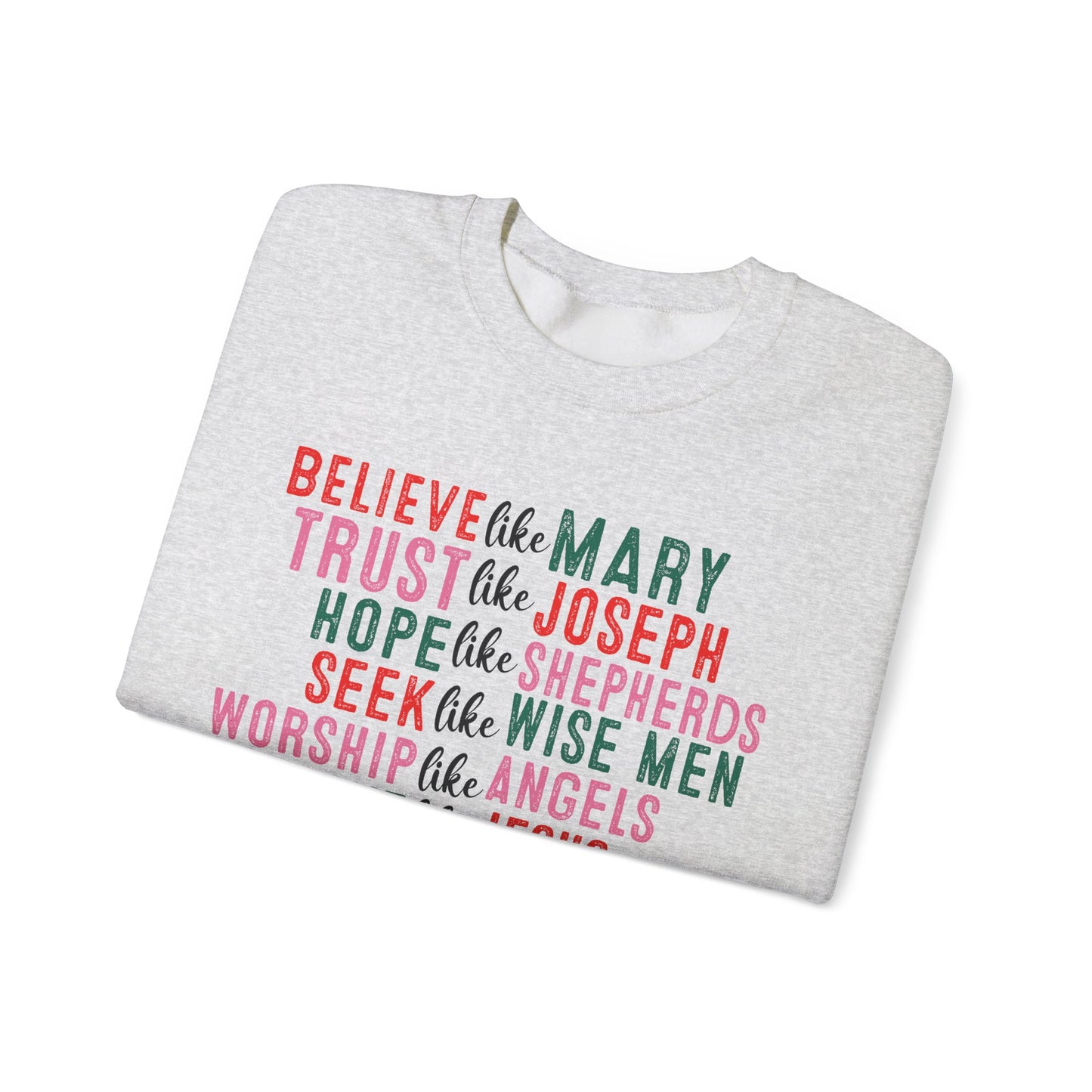 Believe Like Mary Cozy Crewneck Sweatshirt